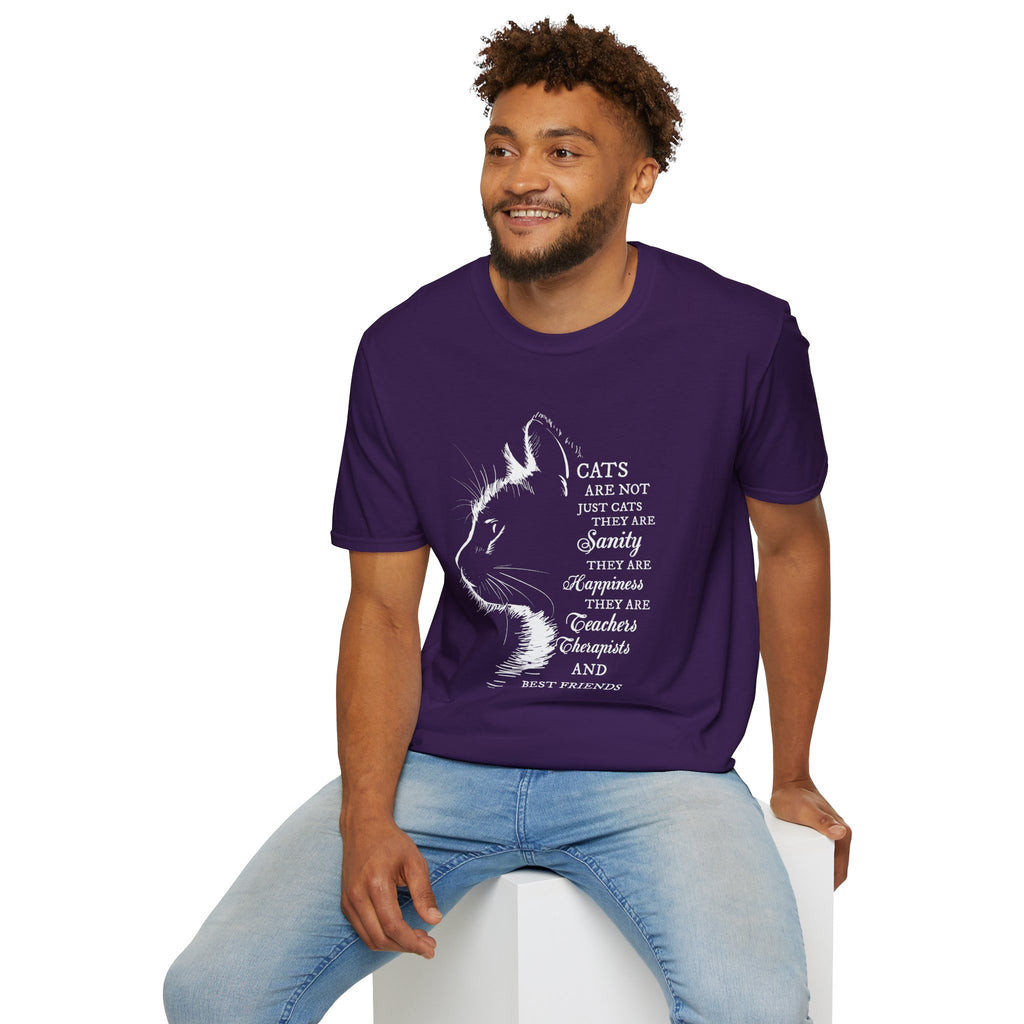 Cat Silhouette Quote T-Shirt | Cat Lovers Tee, Feline Friendship Design