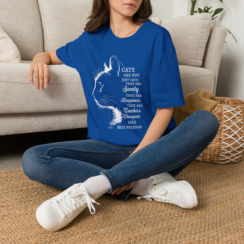 Cat Silhouette Quote T-Shirt | Cat Lovers Tee, Feline Friendship Design