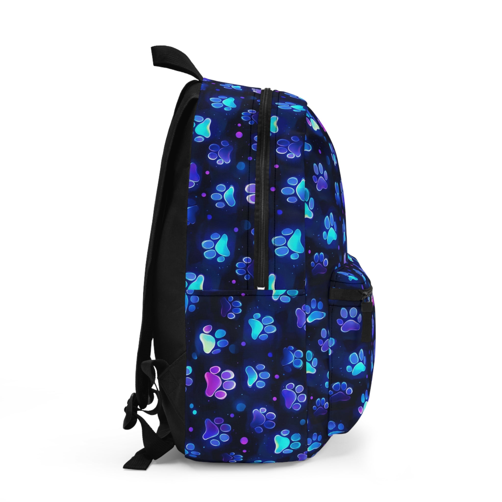 Neon Paw Prints Backpack | Blue Purple Animal Print