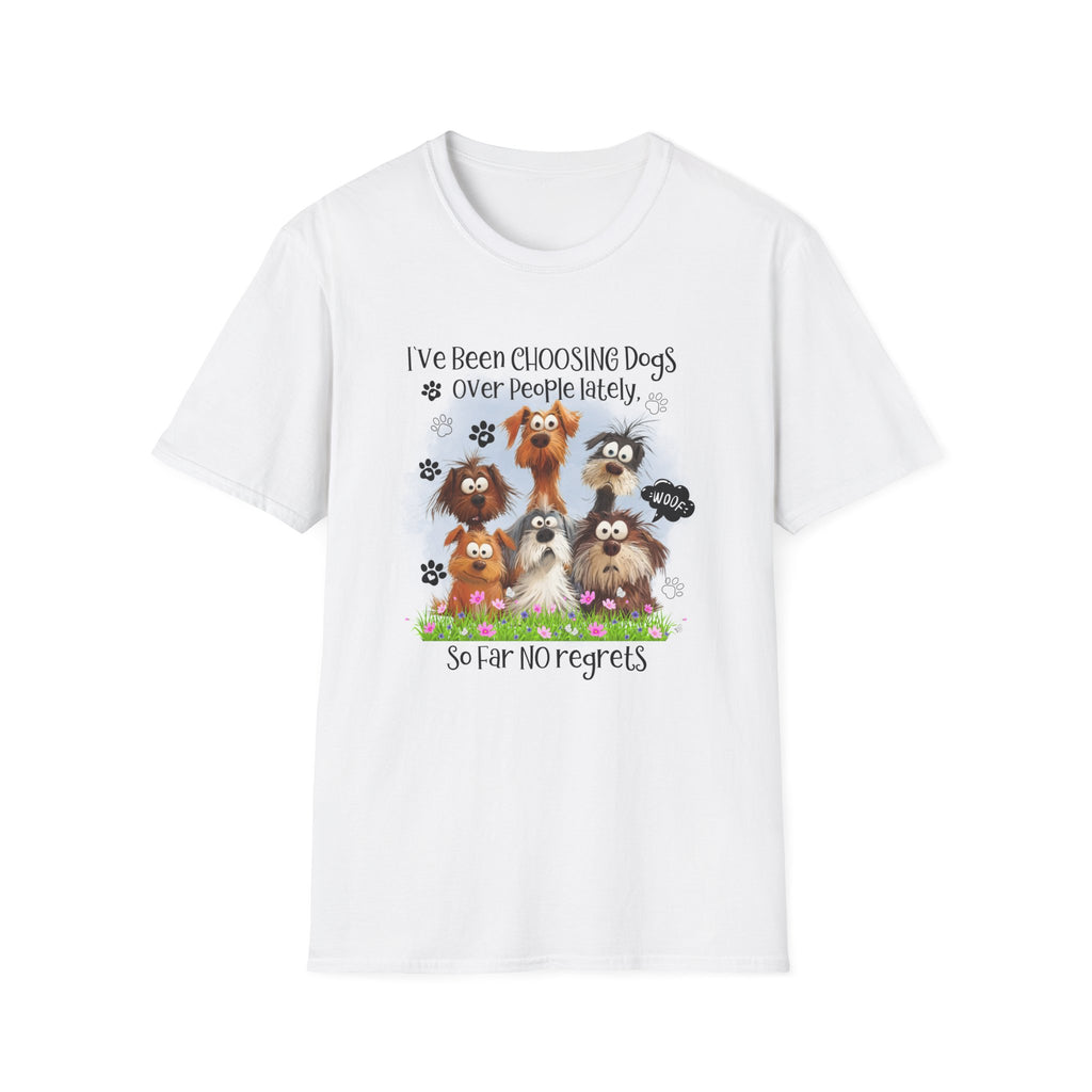 Choosing Dogs Over People T-Shirt | Cute Cartoon Dogs, Paw Print Design