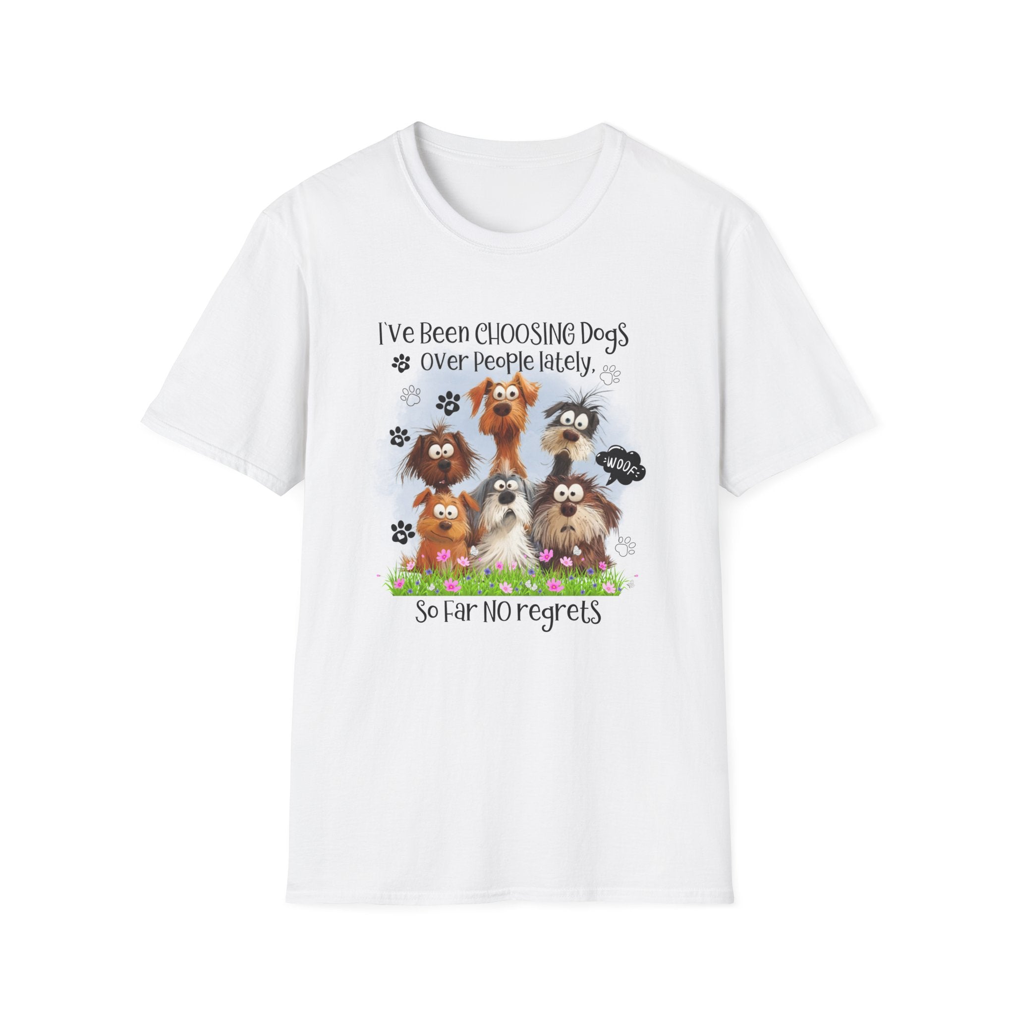 Choosing Dogs Over People T-Shirt | Cute Cartoon Dogs, Paw Print Design