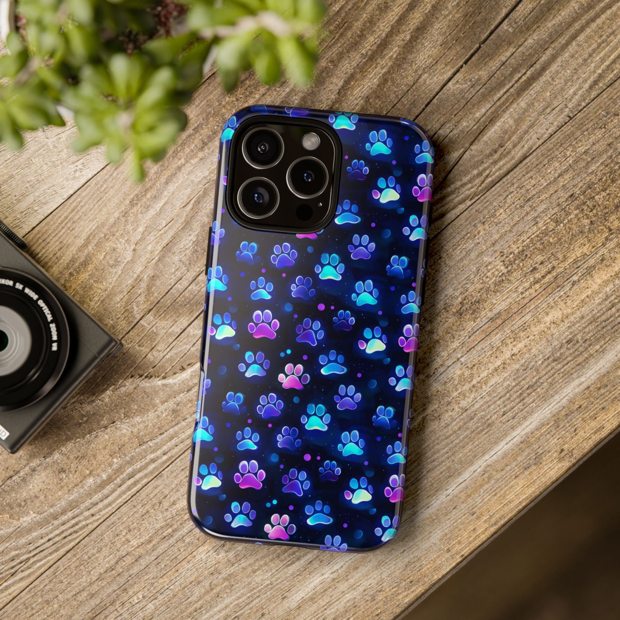 Neon Paw Print Phone Case | Tough Case