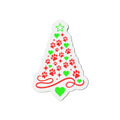 Paw Print Christmas Tree Die-Cut Magnet | Holiday Pet Paw Tree Magnet