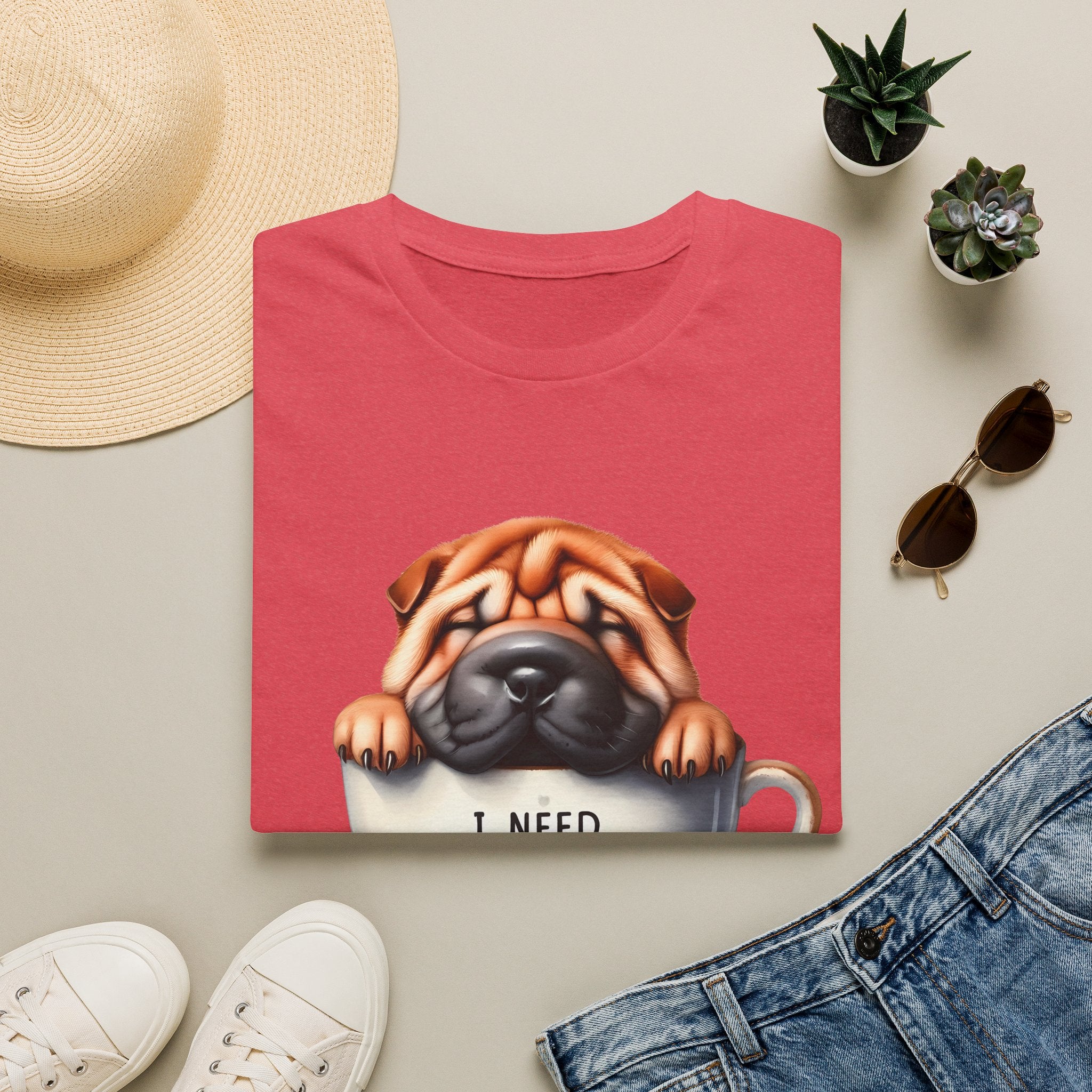 Pug in Coffee Cup T-Shirt | I Need Coffee Puppy Tee