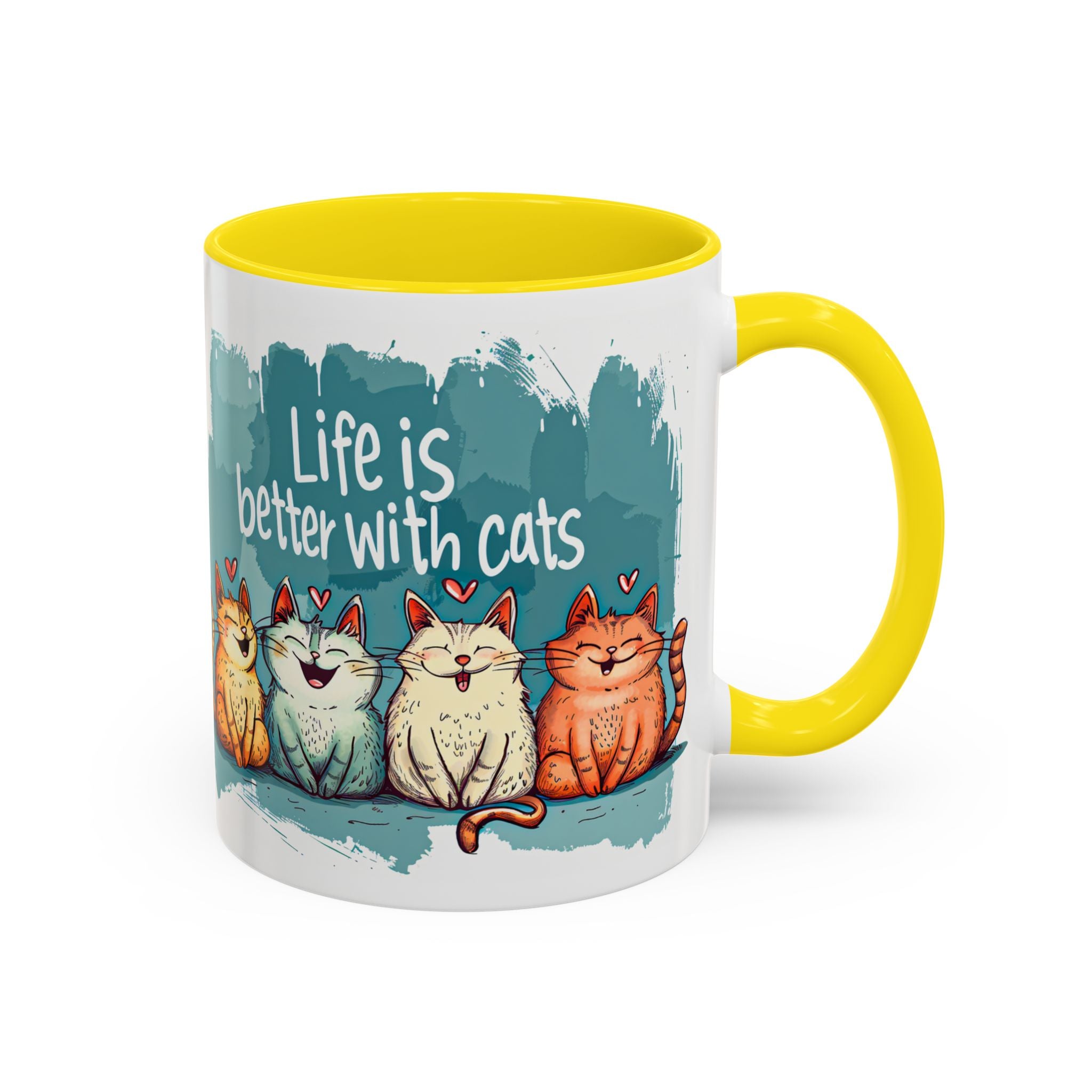 Life Is Better With Cats Coffee Mug | Accent Two-Tone Mug
