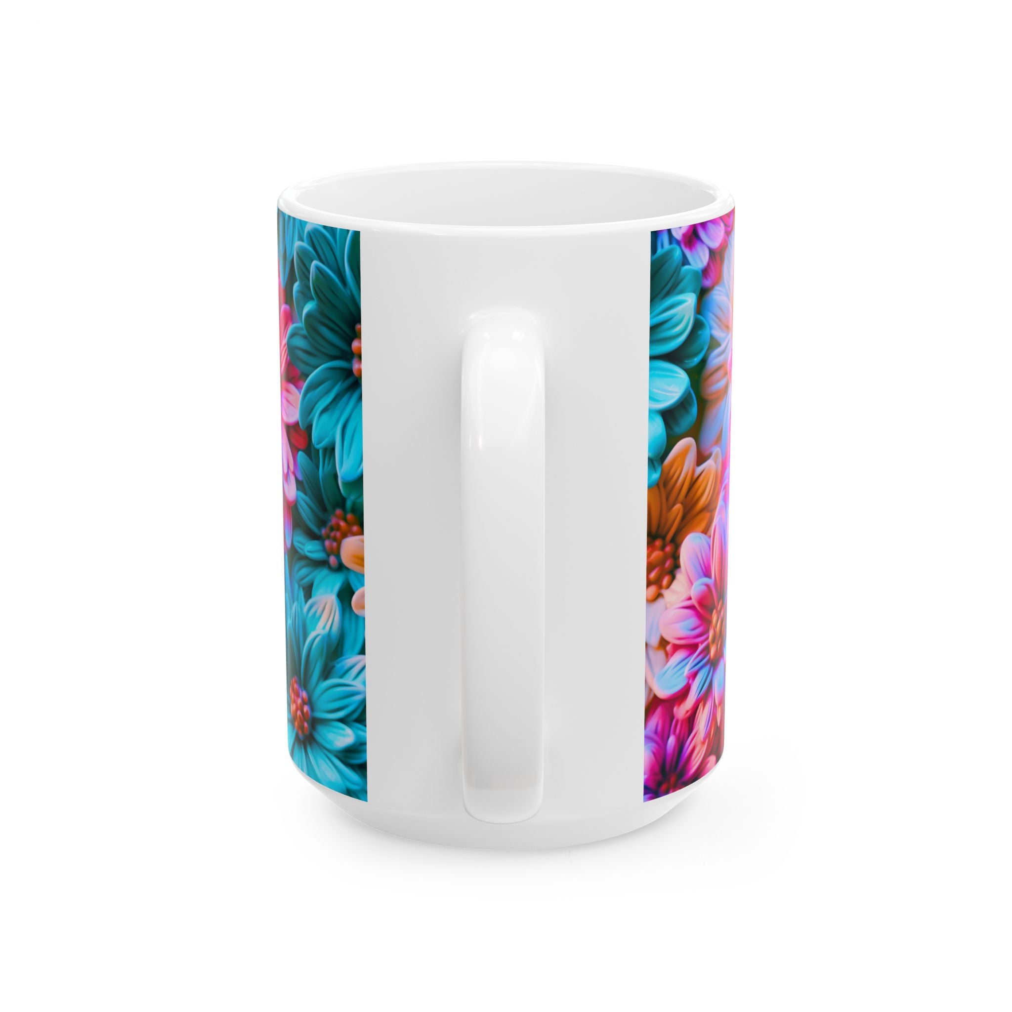 Colorful Daisy Pattern Mug | Floral Ceramic Coffee Cup