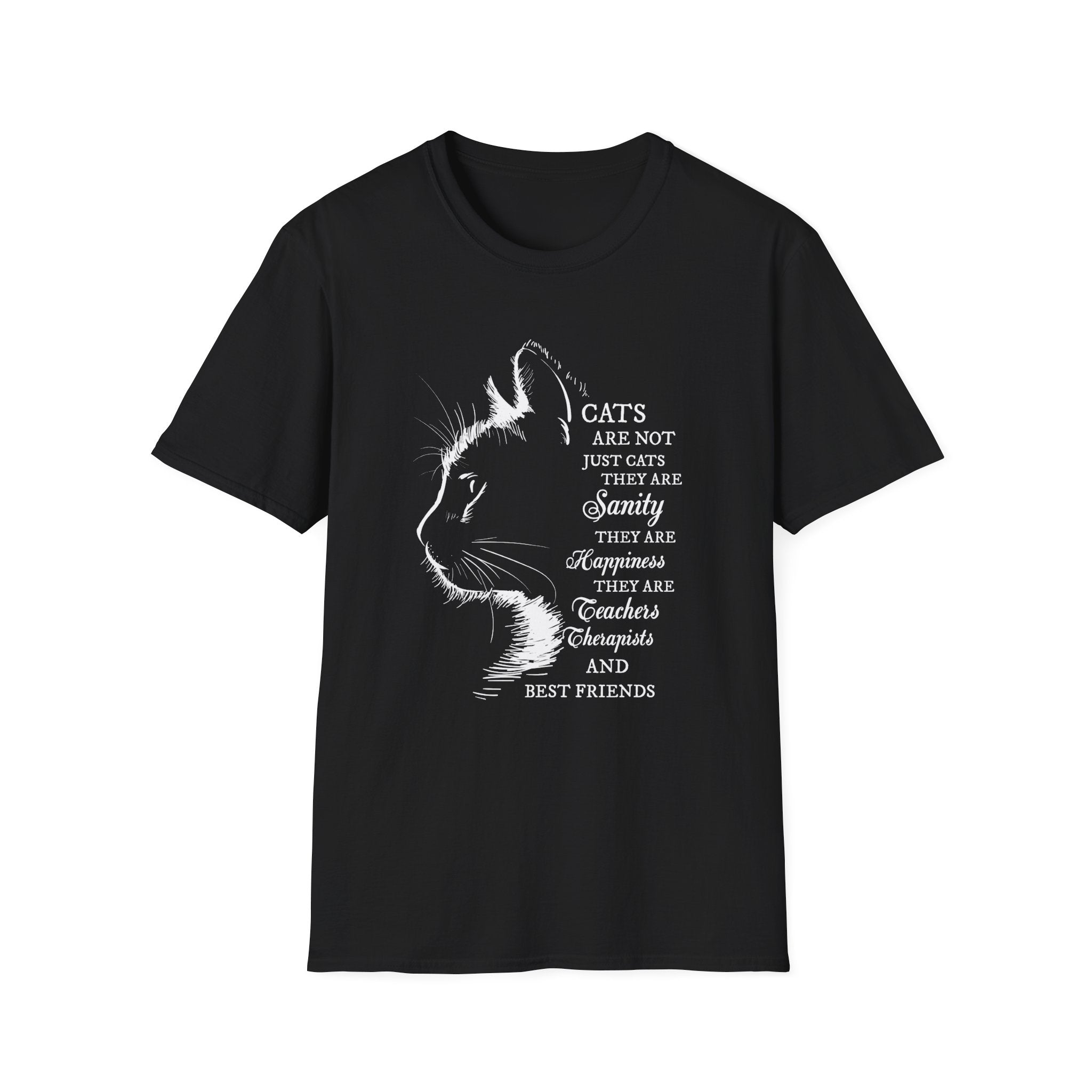 Cat Silhouette Quote T-Shirt | Cat Lovers Tee, Feline Friendship Design