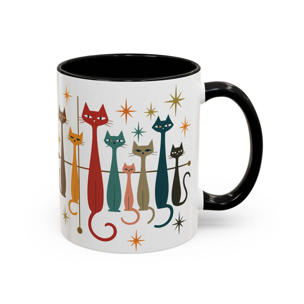 Retro Mid-Century Cats 1950s 1960s Accent Coffee Mug | 11oz 15oz