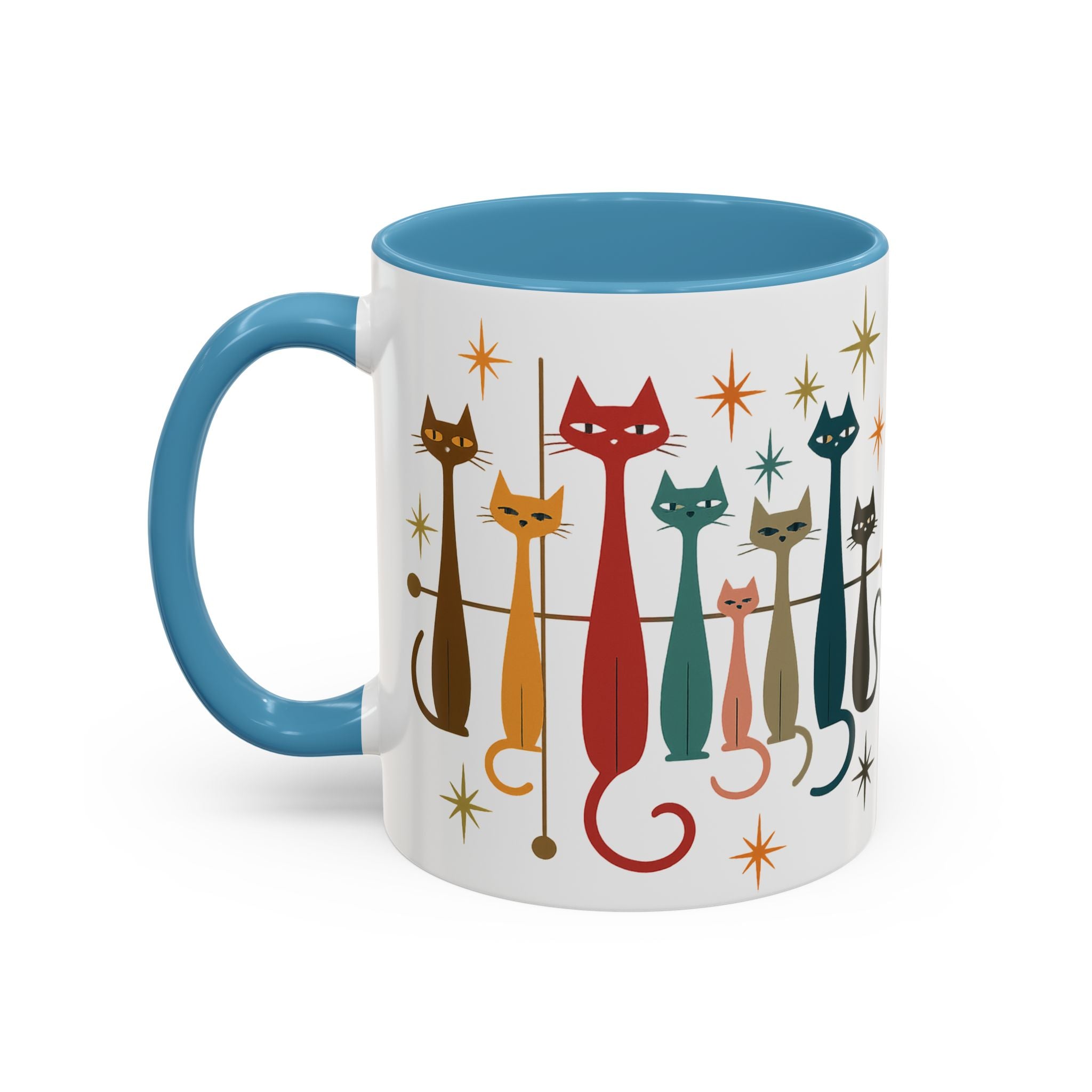 Retro Mid-Century Cats 1950s 1960s Accent Coffee Mug | 11oz 15oz