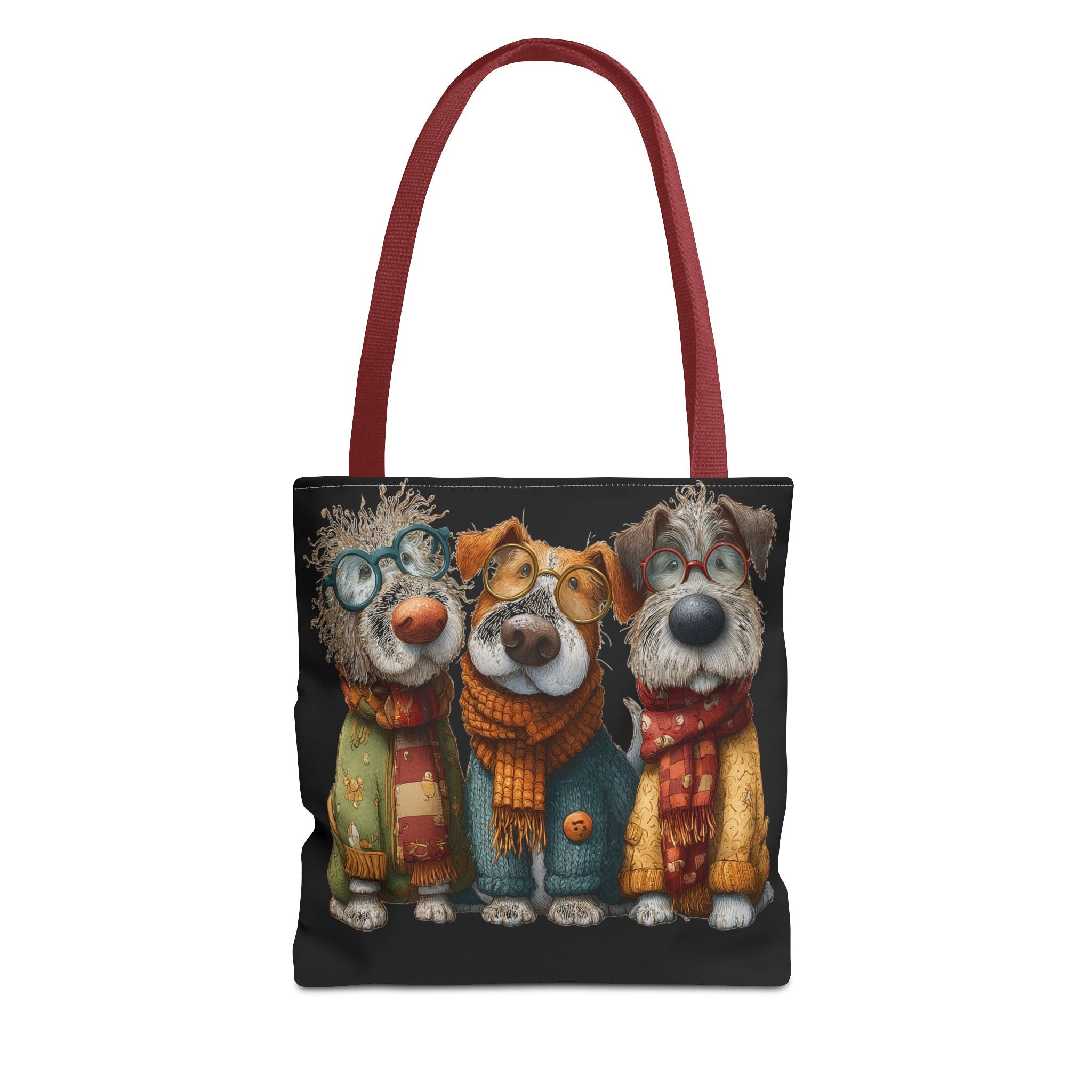 Three Cozy Dogs Tote Bag | Cute Winter Dogs Illustration