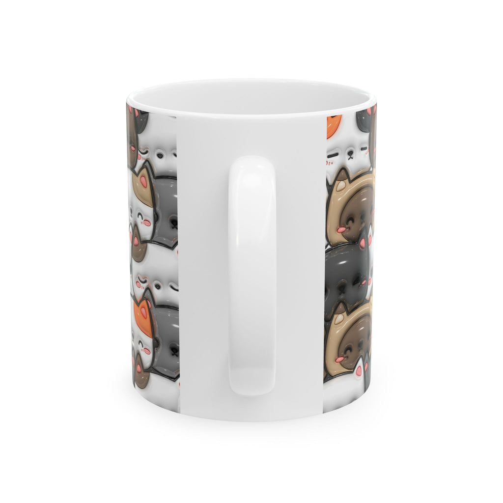 Kawaii Cat Pattern Mug | Cute Cats Ceramic Coffee Cup