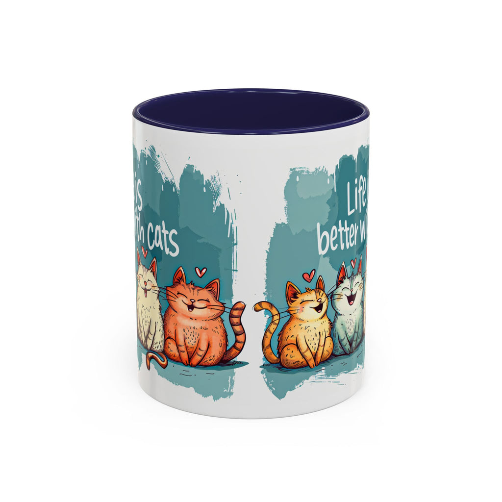 Life Is Better With Cats Coffee Mug | Accent Two-Tone Mug