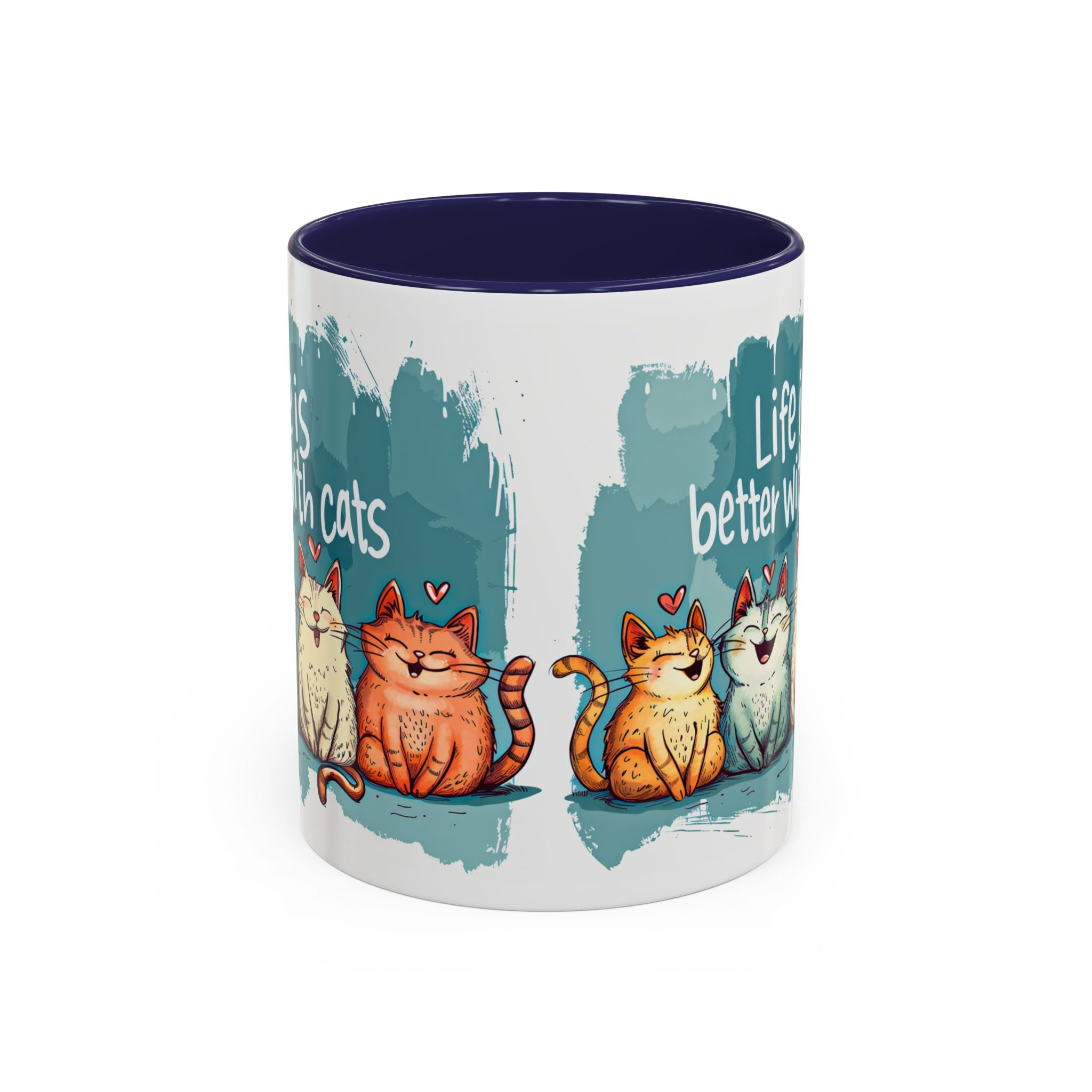 Life Is Better With Cats Coffee Mug | Accent Two-Tone Mug