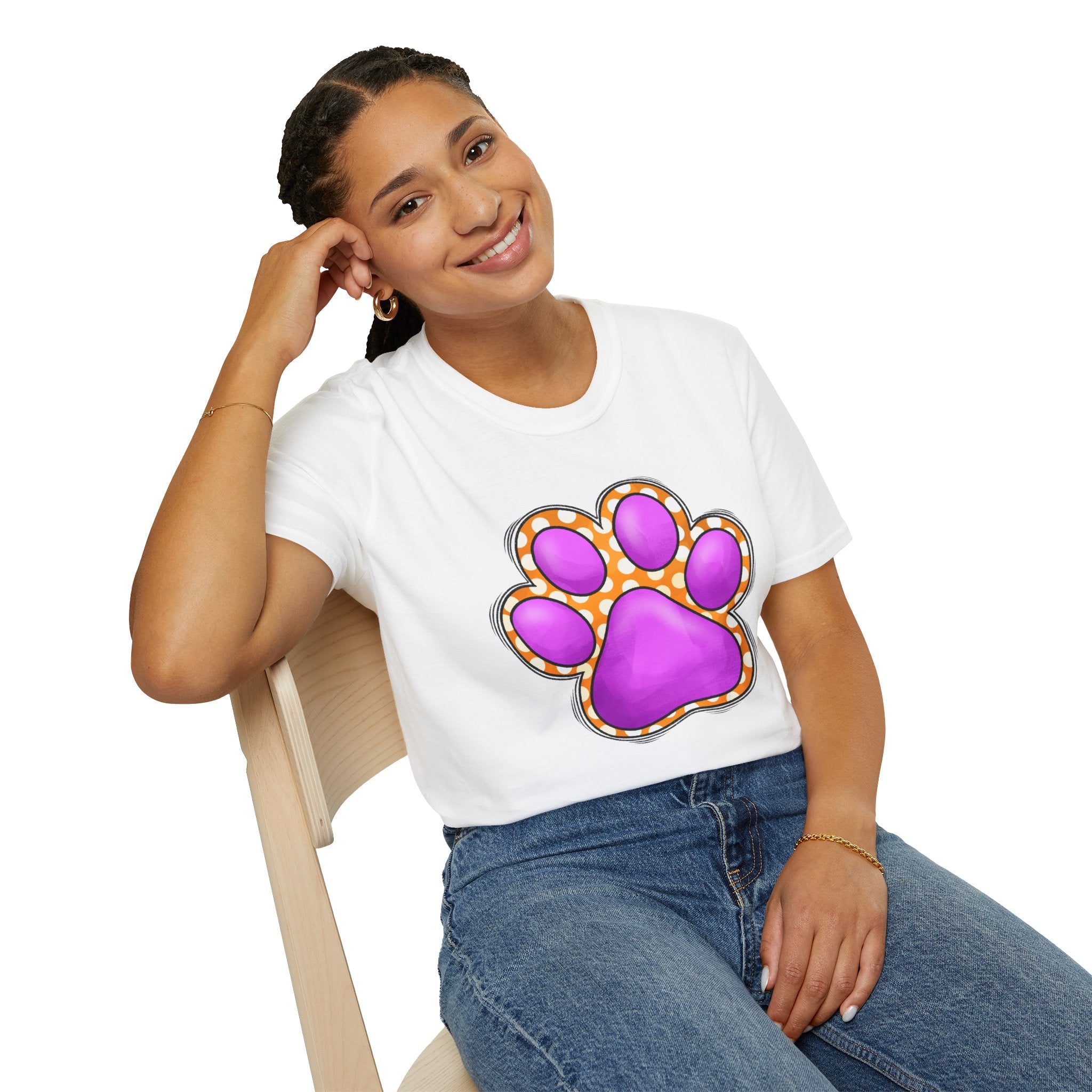 Pink Paw Print T-Shirt | Cute Animal Paw Graphic Tee