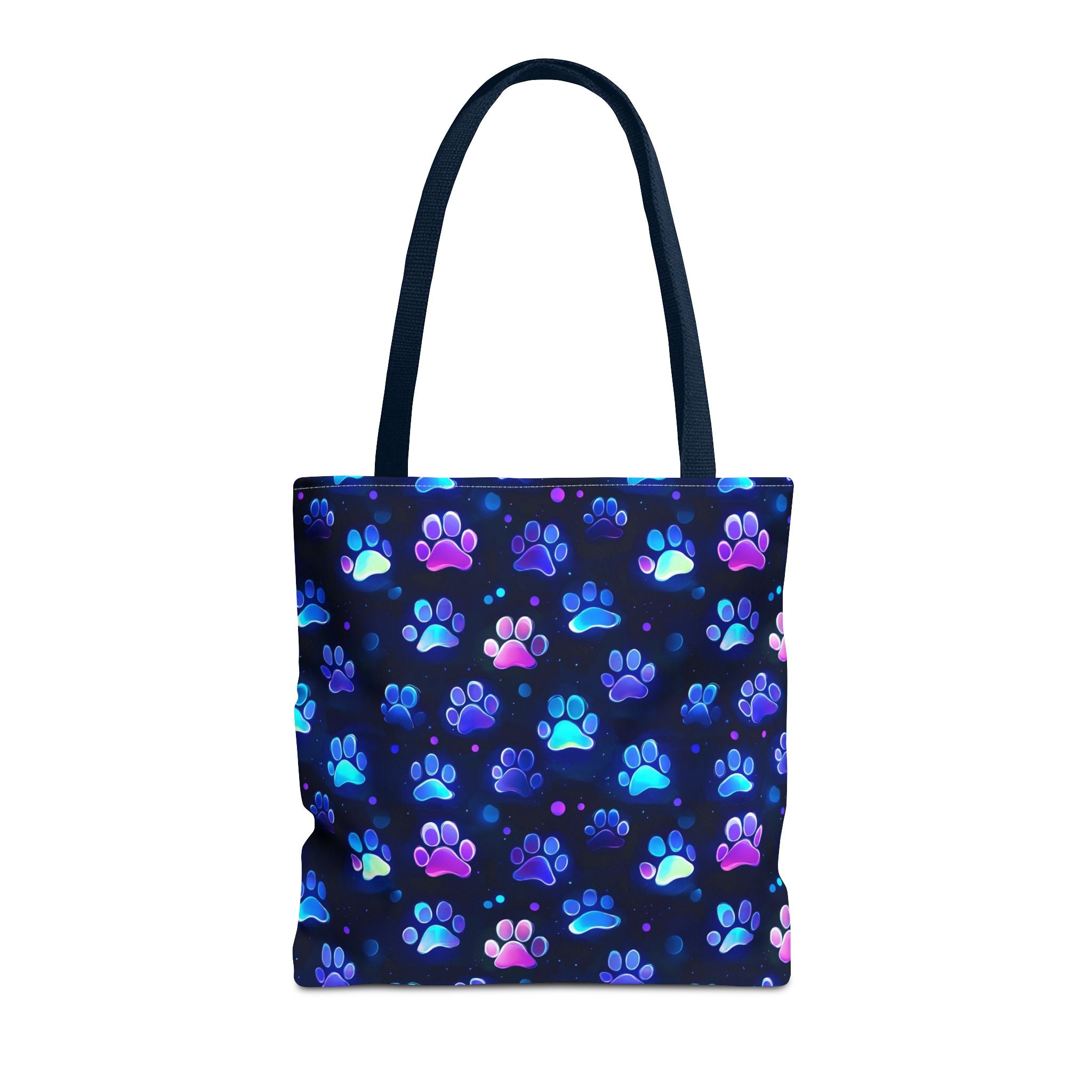 Neon Paw Print Tote | Colorful Cat Dog Paw Pattern All Over Print