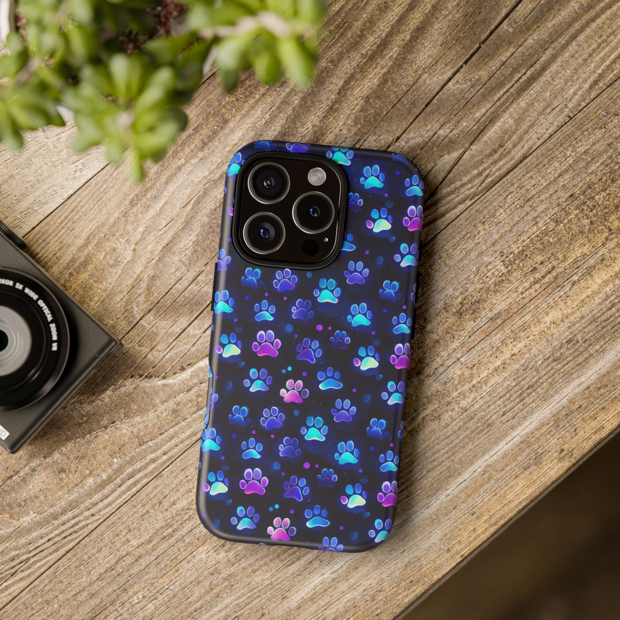Neon Paw Print Phone Case | Tough Case