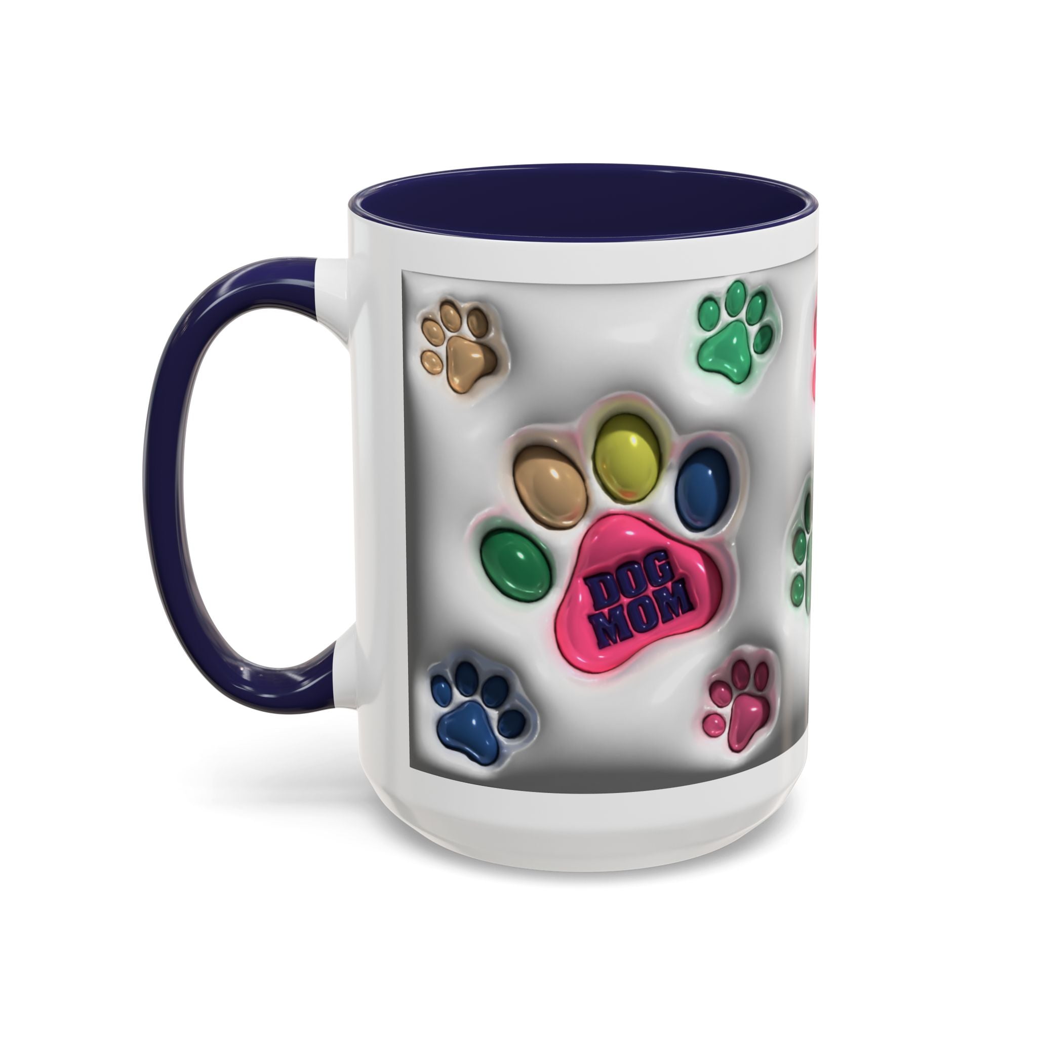Colorful Paw Print Dog Mom Mug | Accent Coffee Mug