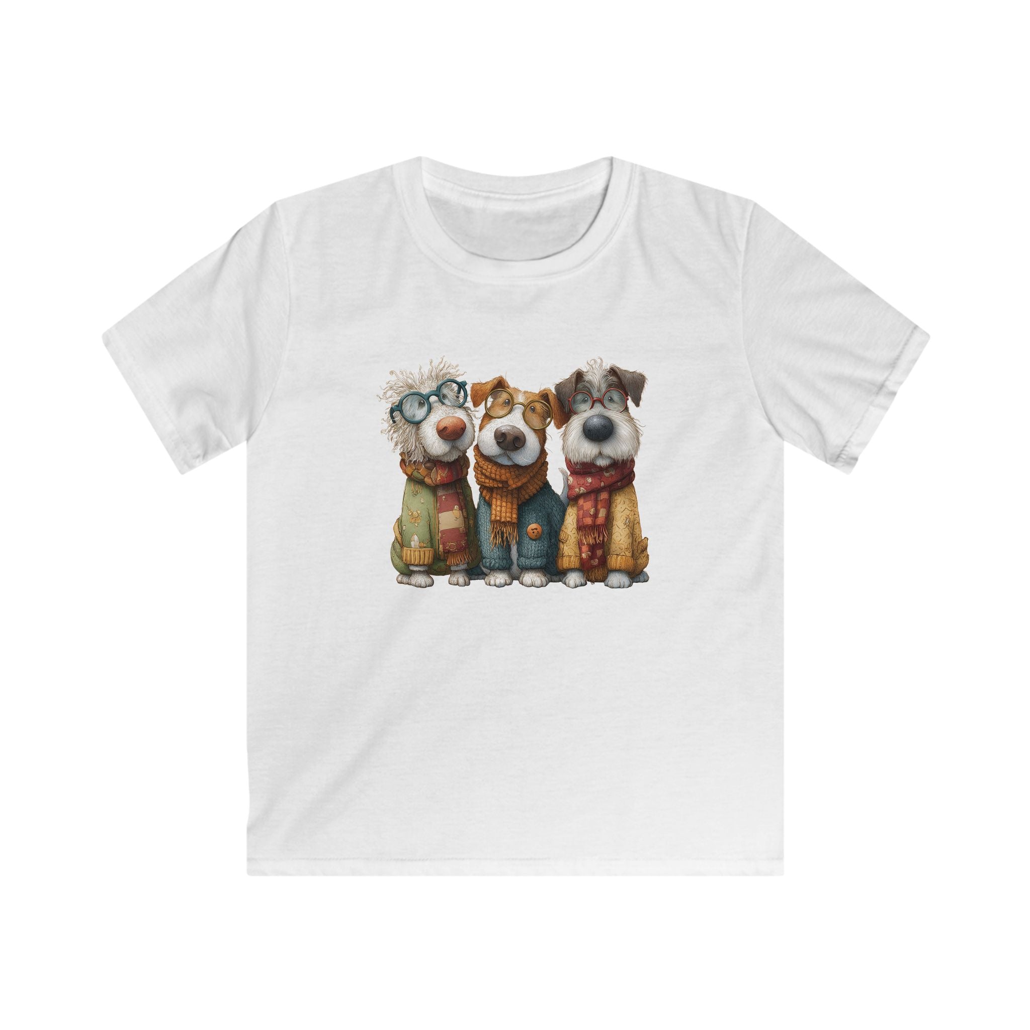 Three Cozy Dogs kids tee | Cute Puppy Trio Illustration