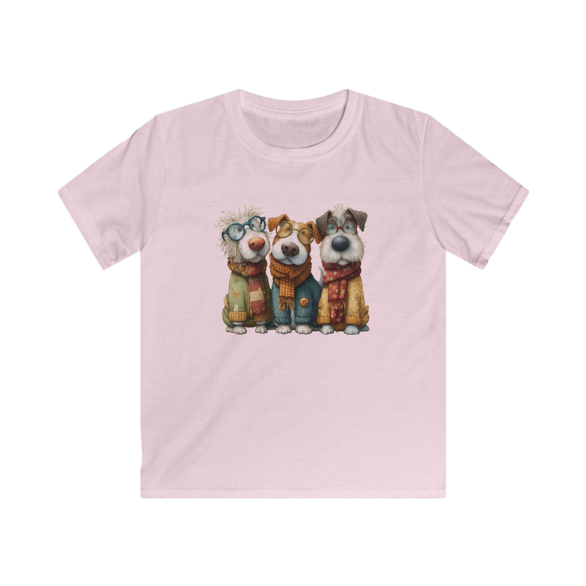 Three Cozy Dogs kids tee | Cute Puppy Trio Illustration