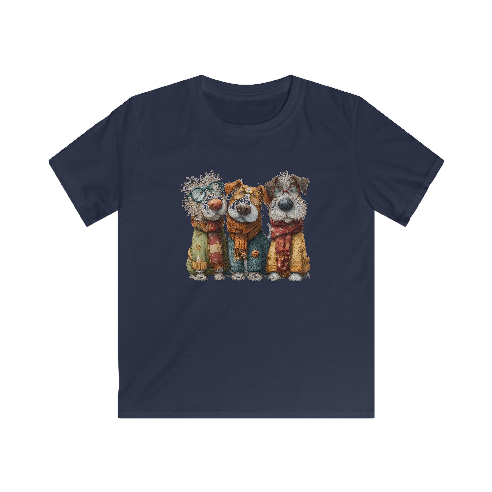 Three Cozy Dogs kids tee | Cute Puppy Trio Illustration