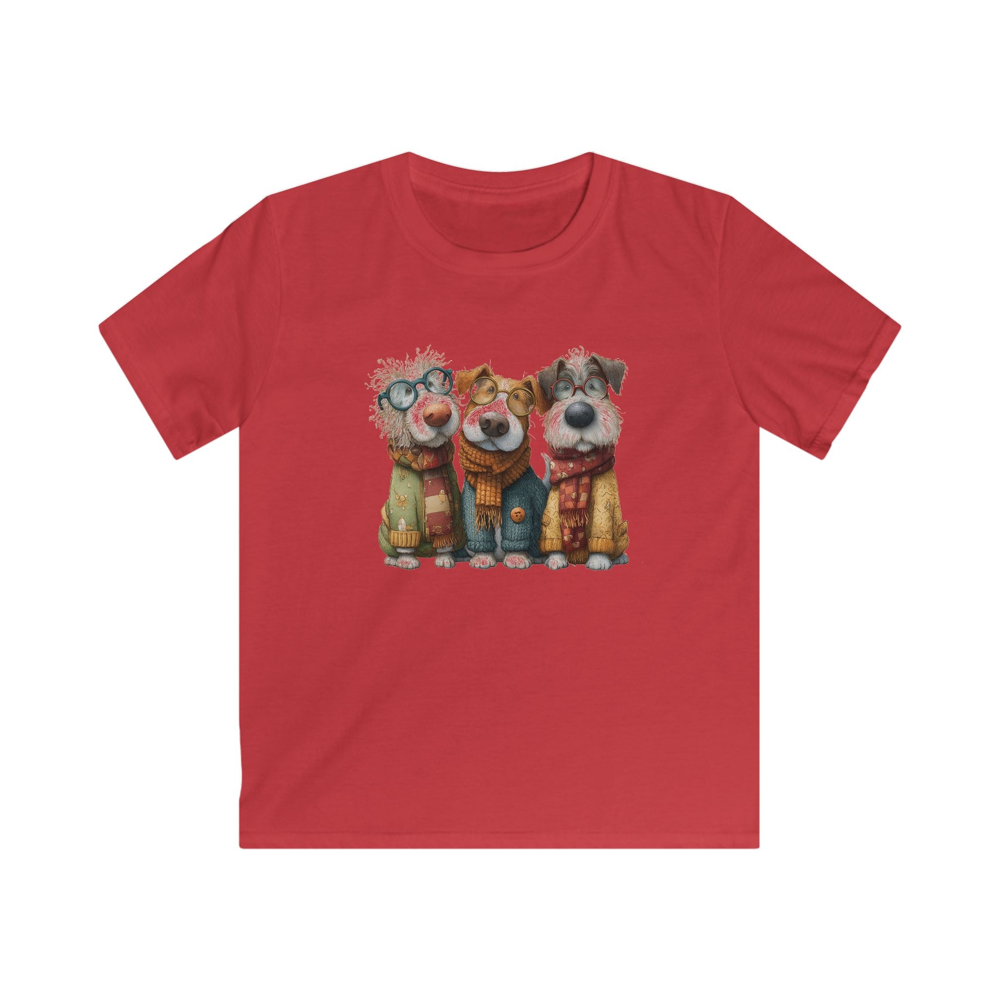 Three Cozy Dogs kids tee | Cute Puppy Trio Illustration