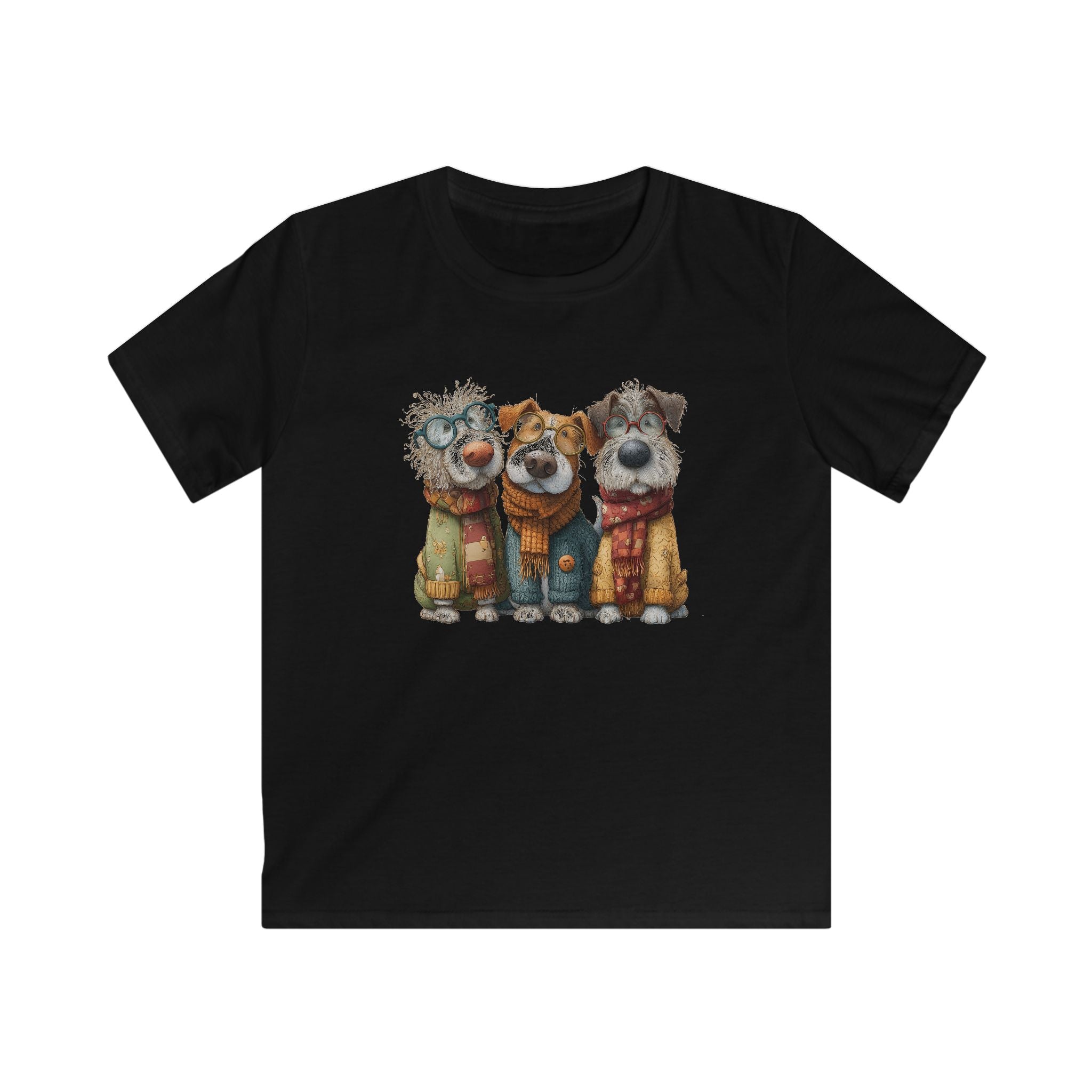 Three Cozy Dogs kids tee | Cute Puppy Trio Illustration