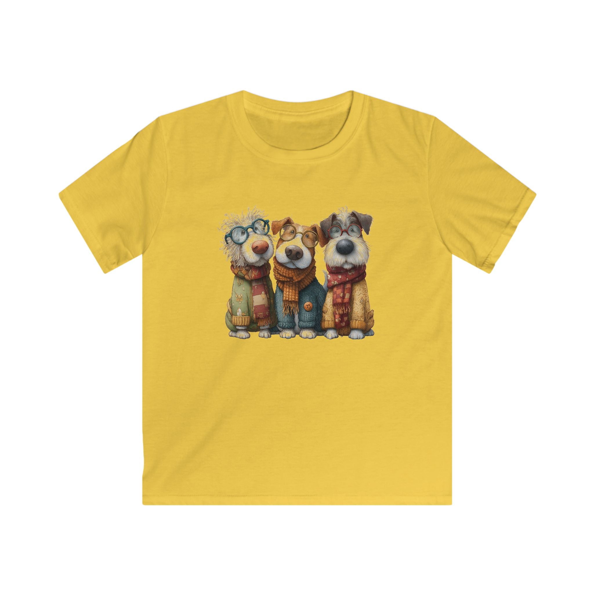 Three Cozy Dogs kids tee | Cute Puppy Trio Illustration