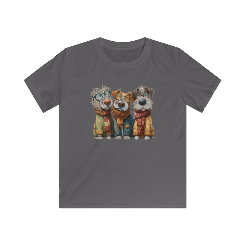 Three Cozy Dogs kids tee | Cute Puppy Trio Illustration