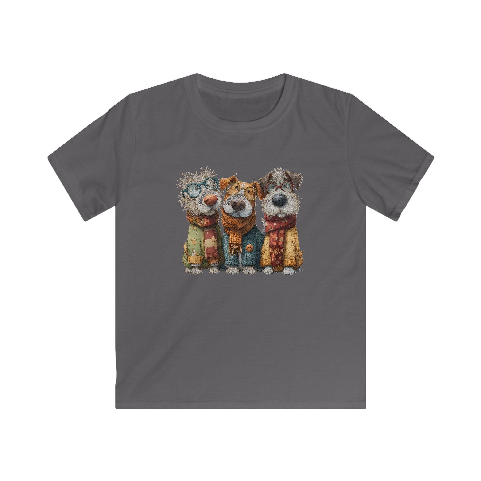 Three Cozy Dogs kids tee | Cute Puppy Trio Illustration