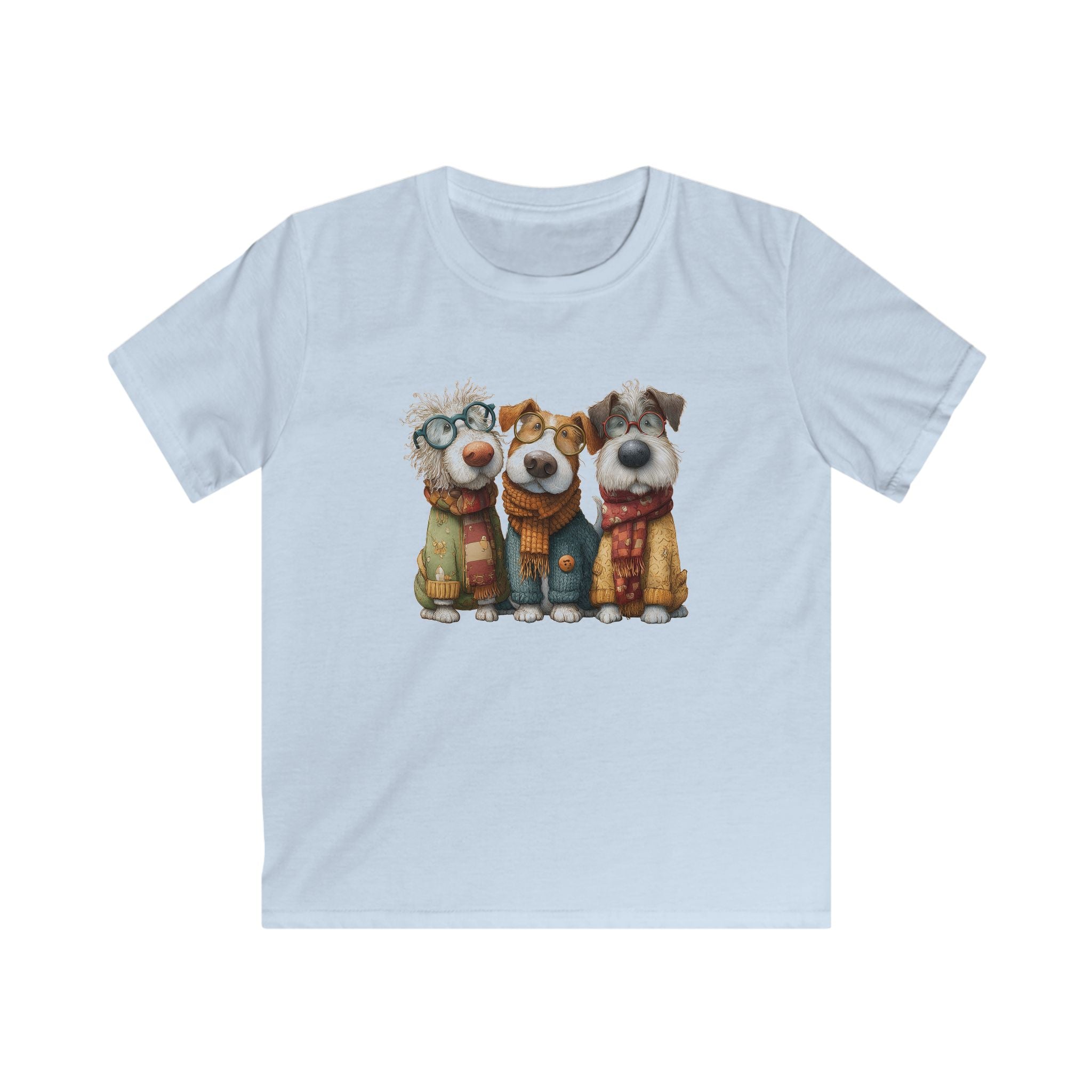 Three Cozy Dogs kids tee | Cute Puppy Trio Illustration