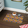 Colorful Dog Faces Pet Food Mat | Non-Slip 12x18 Feeding Placemat