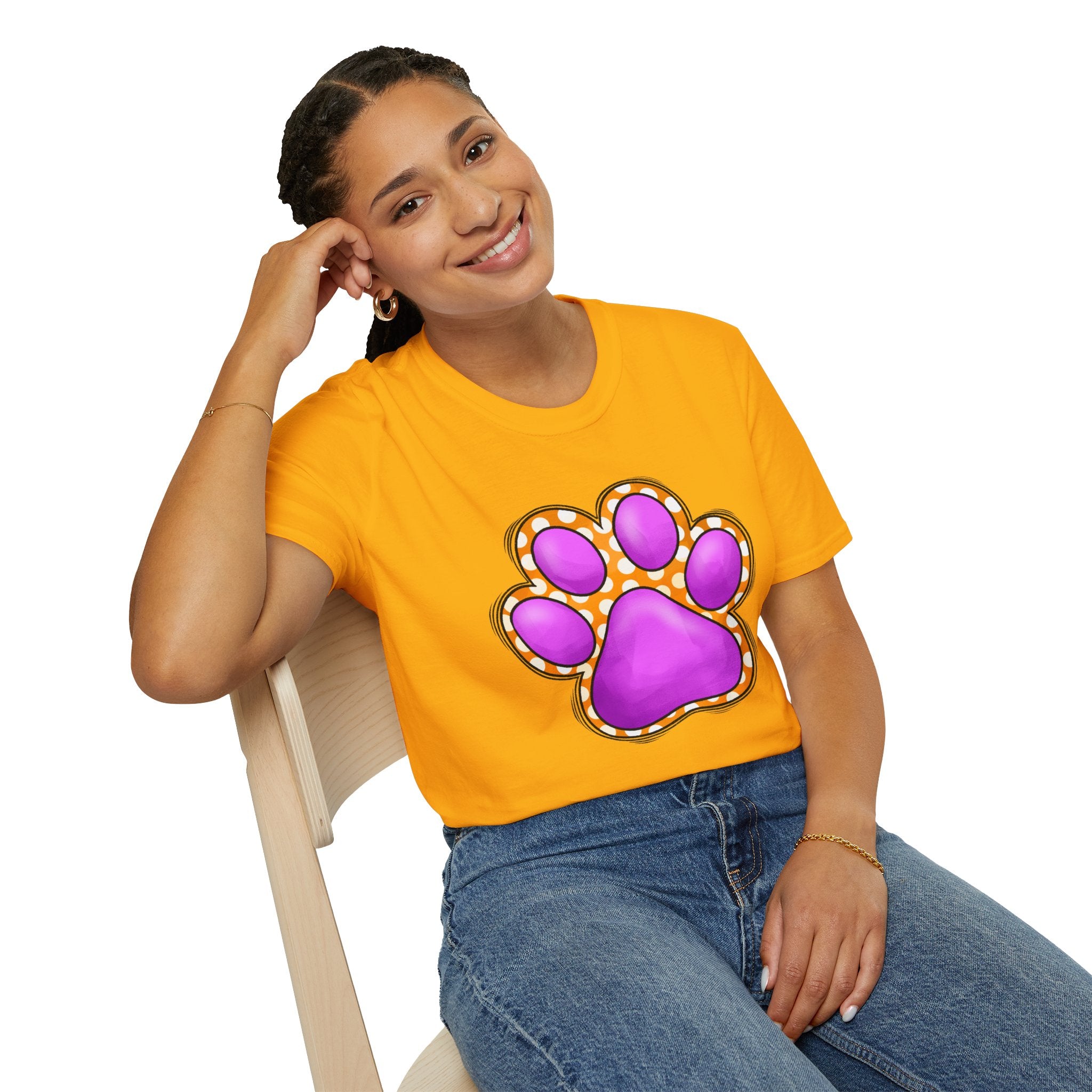 Pink Paw Print T-Shirt | Cute Animal Paw Graphic Tee