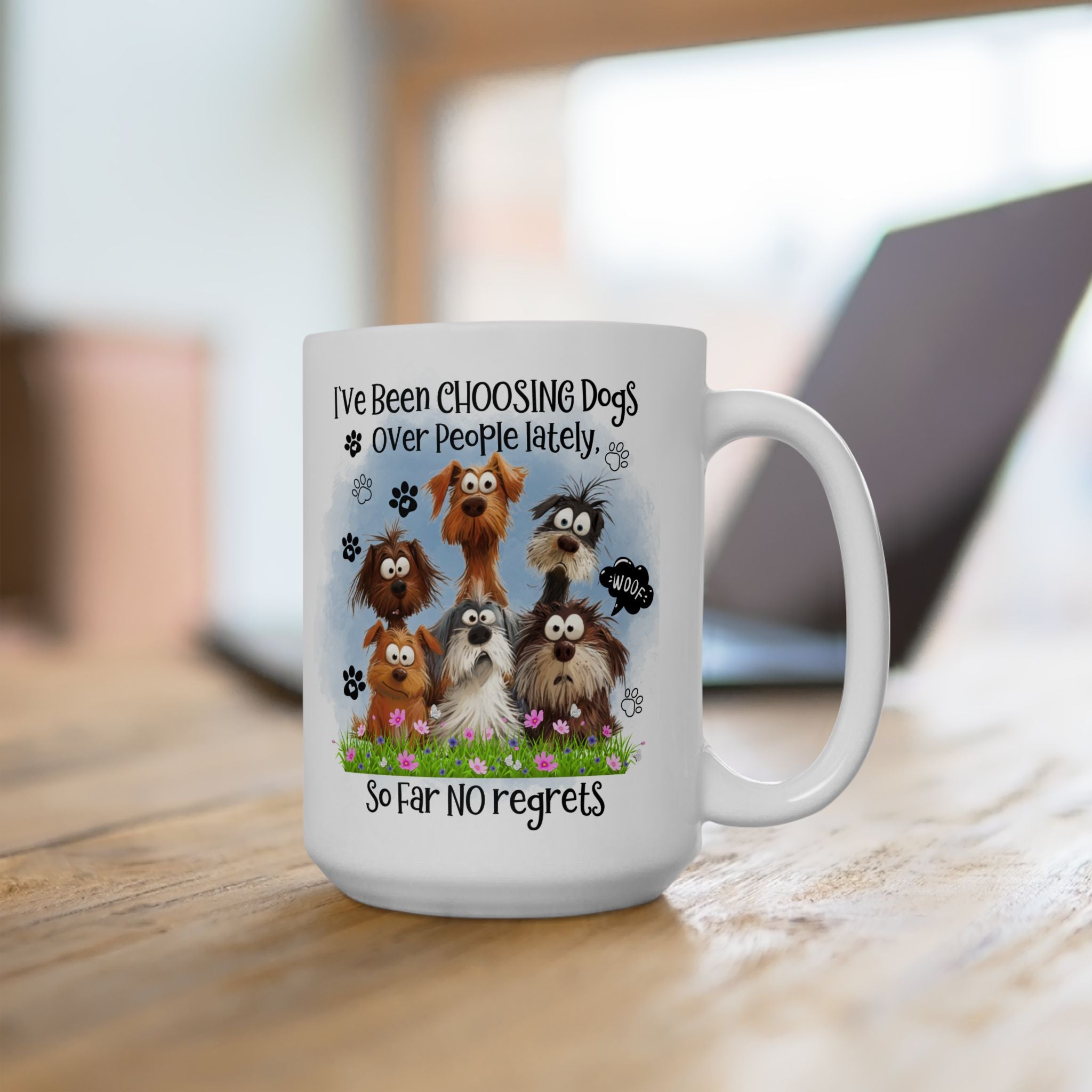 I've Been Owned by Dogs Mug | Cute Paw Print Dog Stack Ceramic Mug