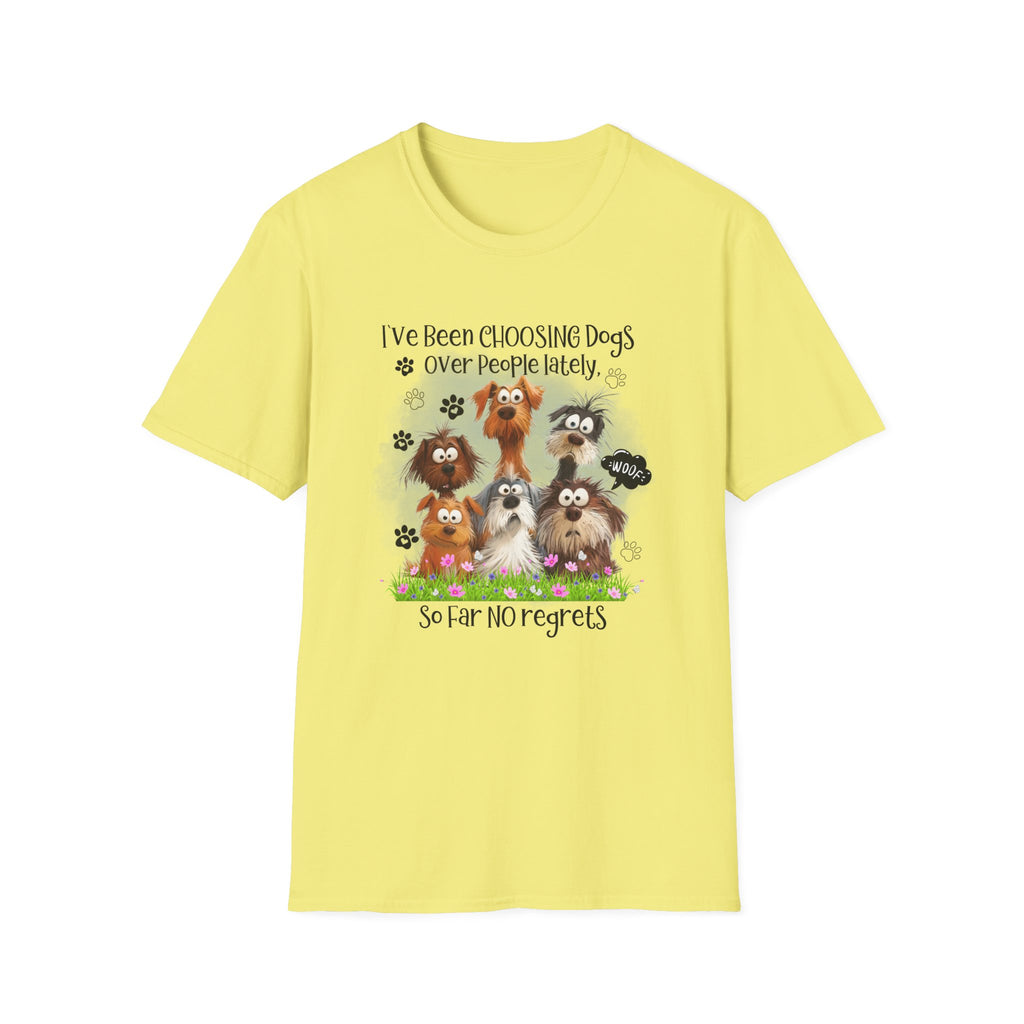 Choosing Dogs Over People T-Shirt | Cute Cartoon Dogs, Paw Print Design