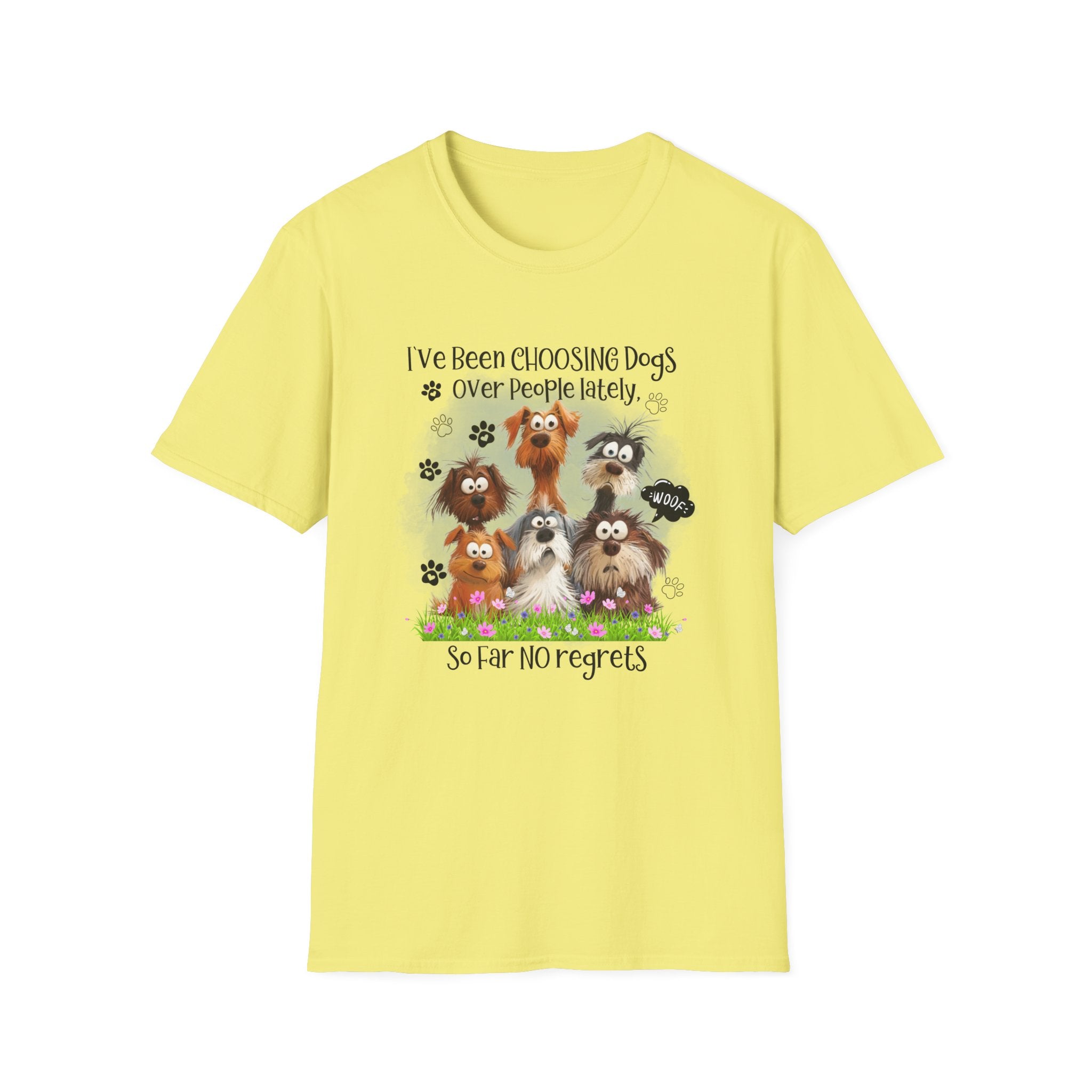 Choosing Dogs Over People T-Shirt | Cute Cartoon Dogs, Paw Print Design