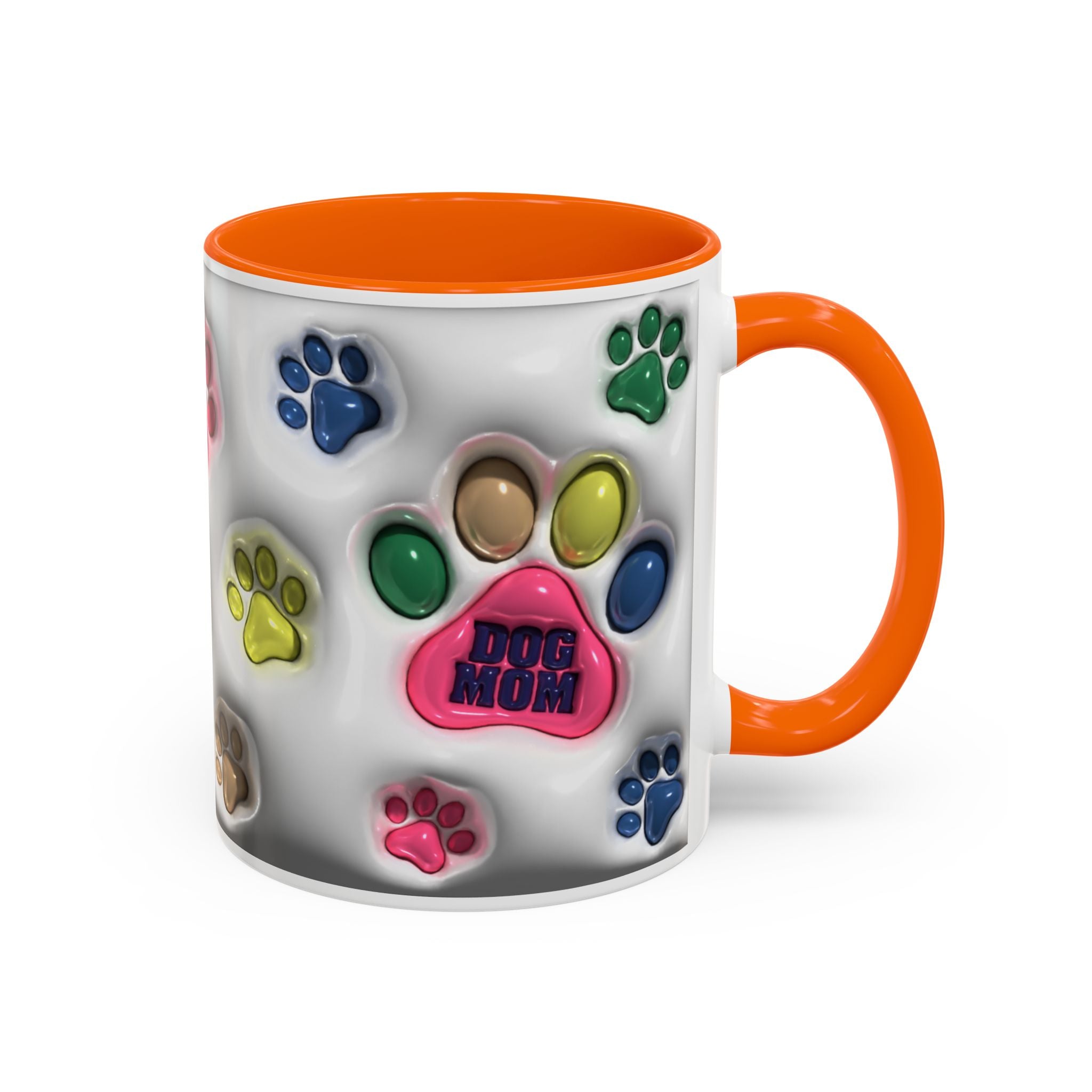 Colorful Paw Print Dog Mom Mug | Accent Coffee Mug