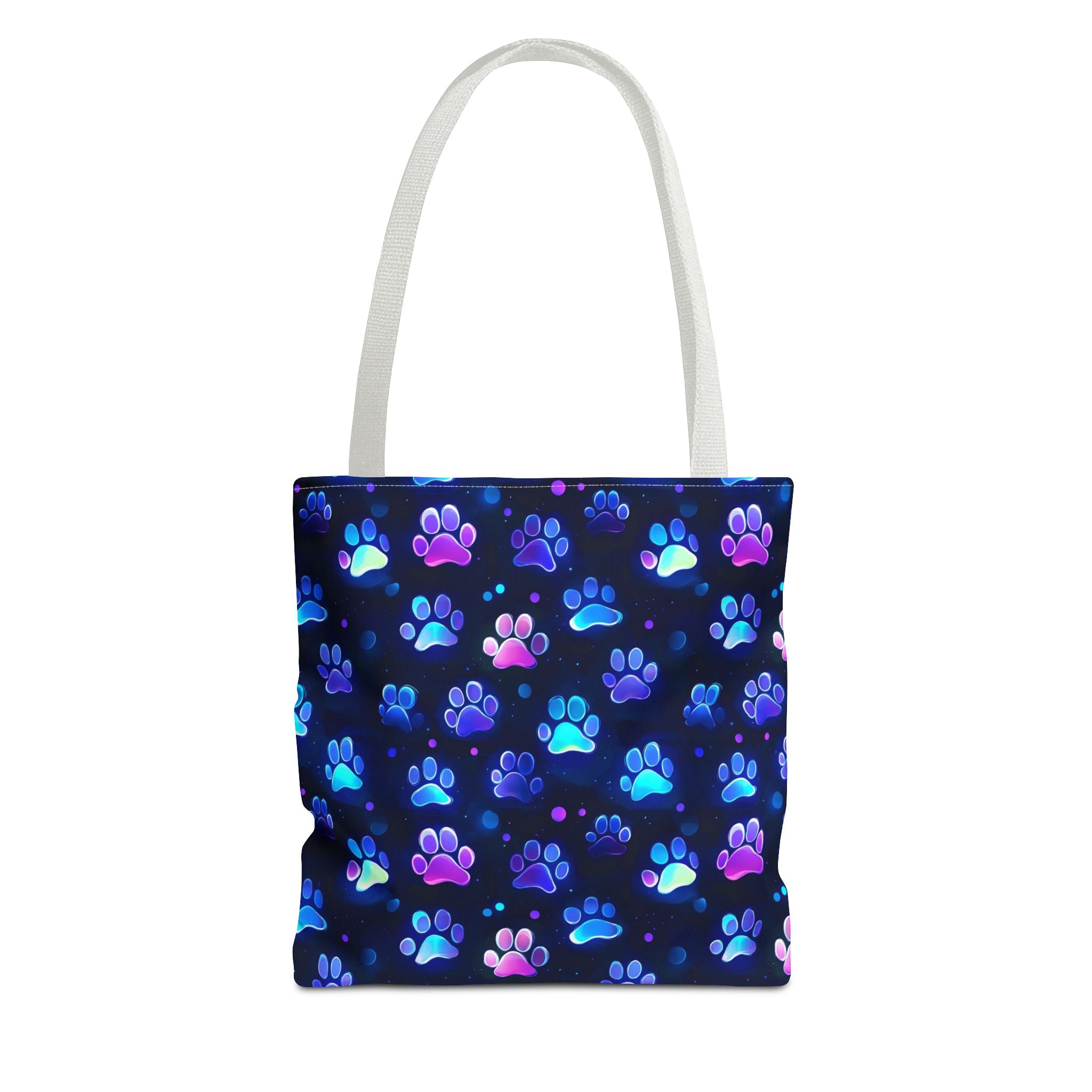 Neon Paw Print Tote | Colorful Cat Dog Paw Pattern All Over Print