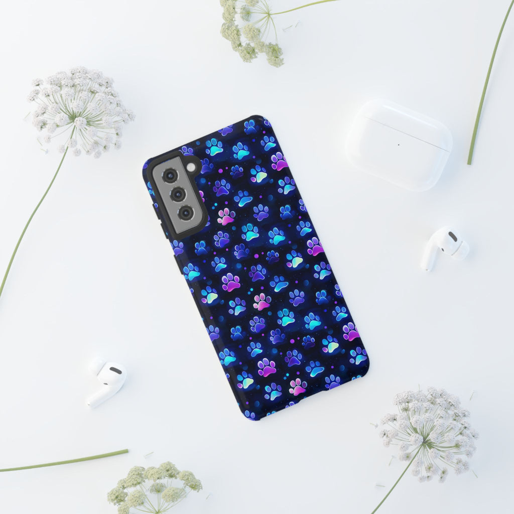 Neon Paw Print Phone Case | Tough Case