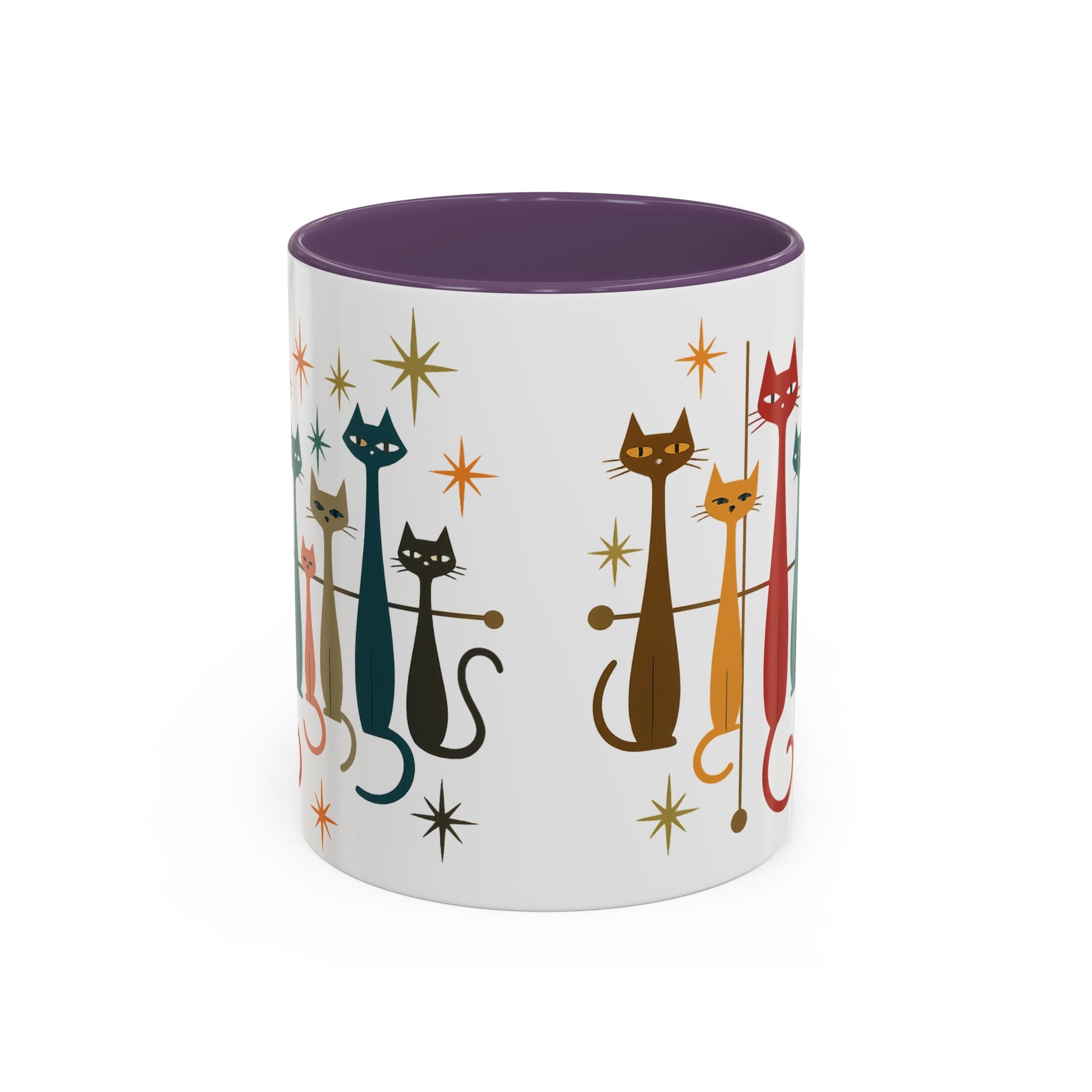 Retro Mid-Century Cats 1950s 1960s Accent Coffee Mug | 11oz 15oz