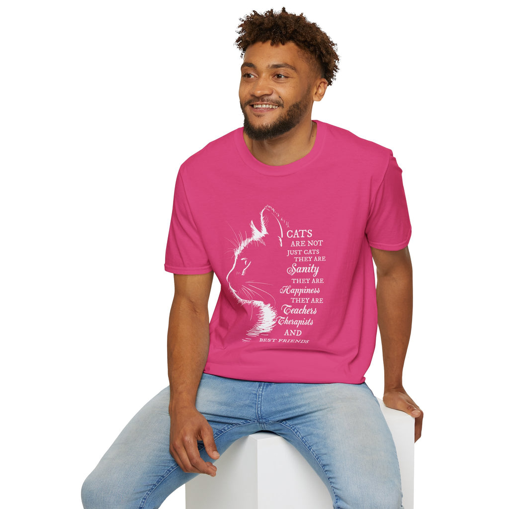 Cat Silhouette Quote T-Shirt | Cat Lovers Tee, Feline Friendship Design