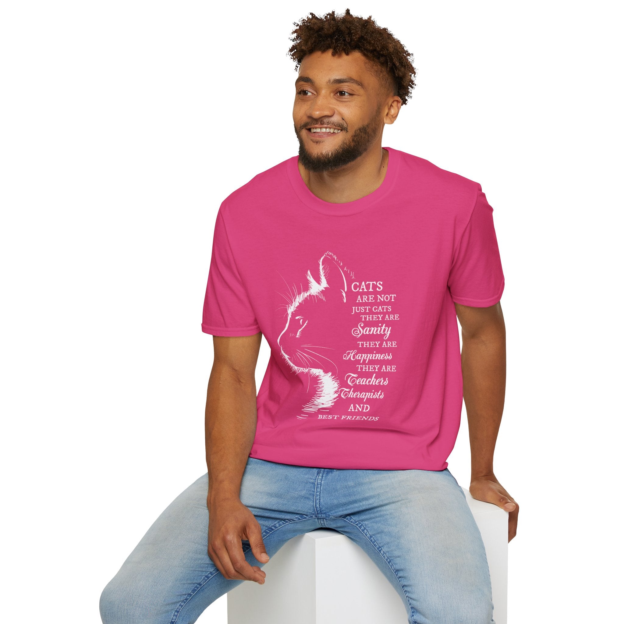 Cat Silhouette Quote T-Shirt | Cat Lovers Tee, Feline Friendship Design
