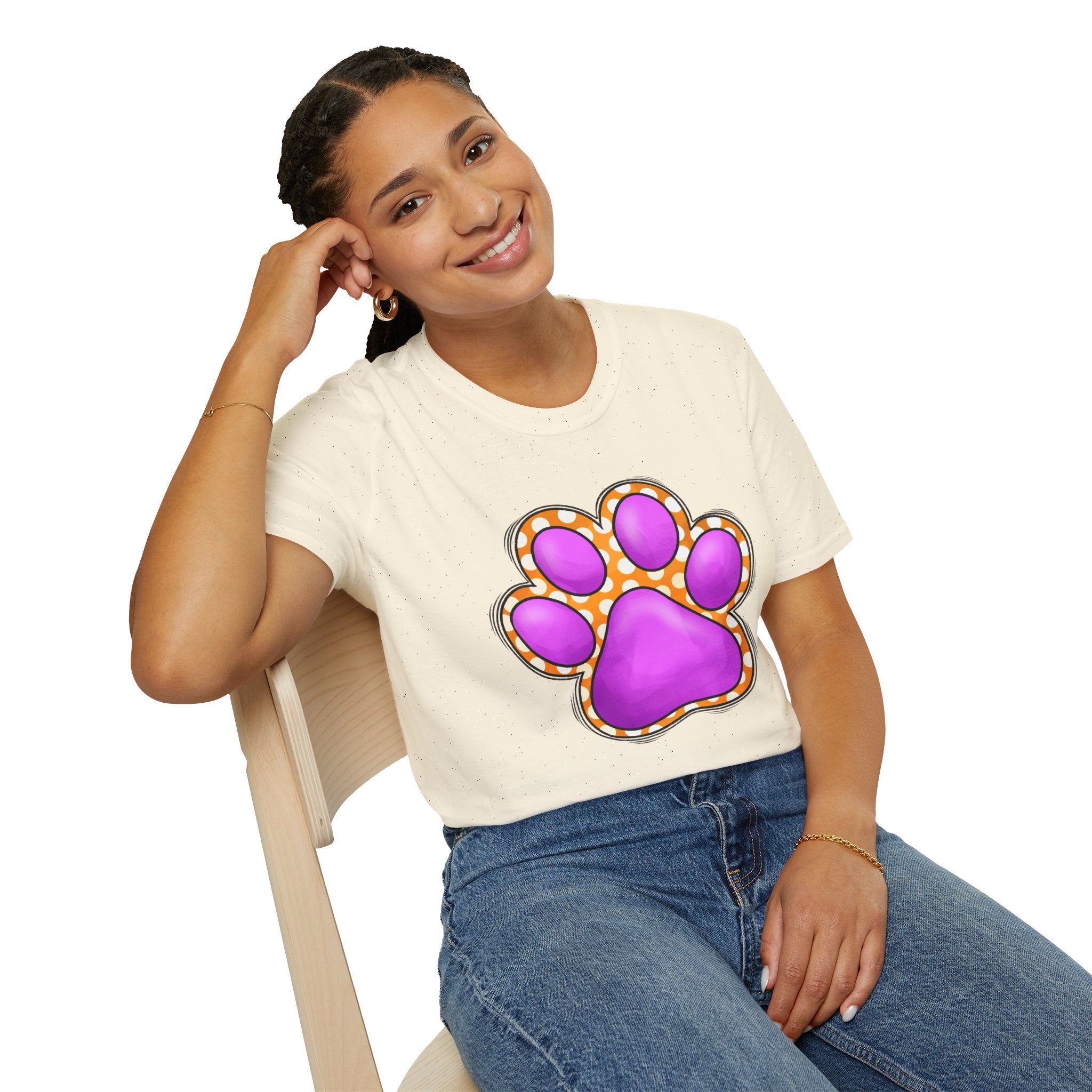 Pink Paw Print T-Shirt | Cute Animal Paw Graphic Tee