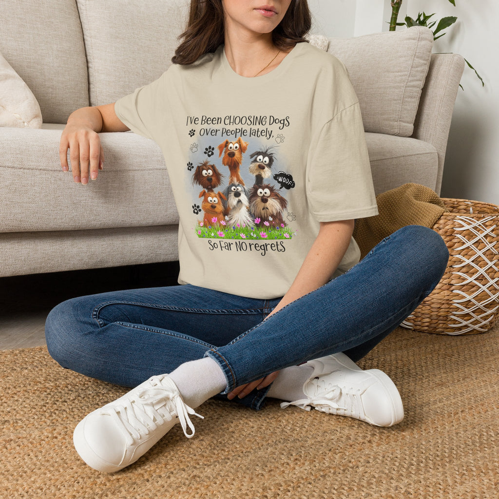 Choosing Dogs Over People T-Shirt | Cute Cartoon Dogs, Paw Print Design