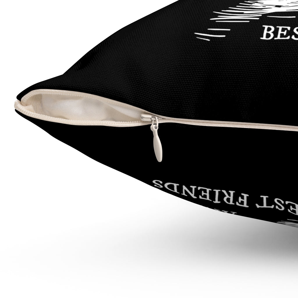 Black Cat Silhouette Pillow | Cat Quote Throw Pillow, Square Polyester Pillow
