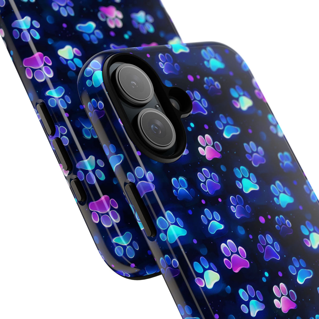 Neon Paw Print Phone Case | Tough Case