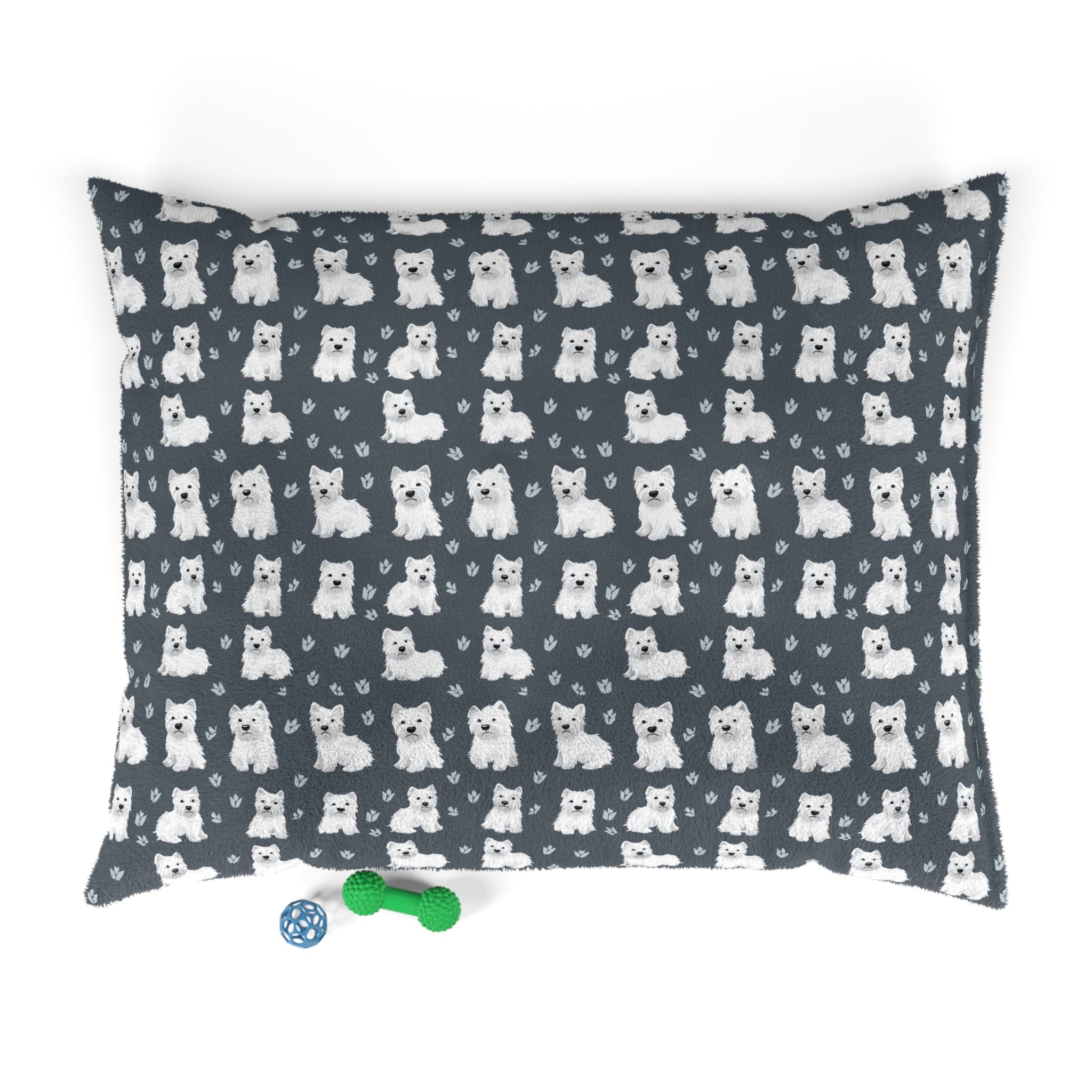 Westie Pattern Pet Bed | White West Highland Terrier Repeat Design
