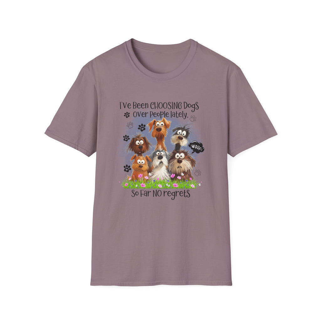 Choosing Dogs Over People T-Shirt | Cute Cartoon Dogs, Paw Print Design
