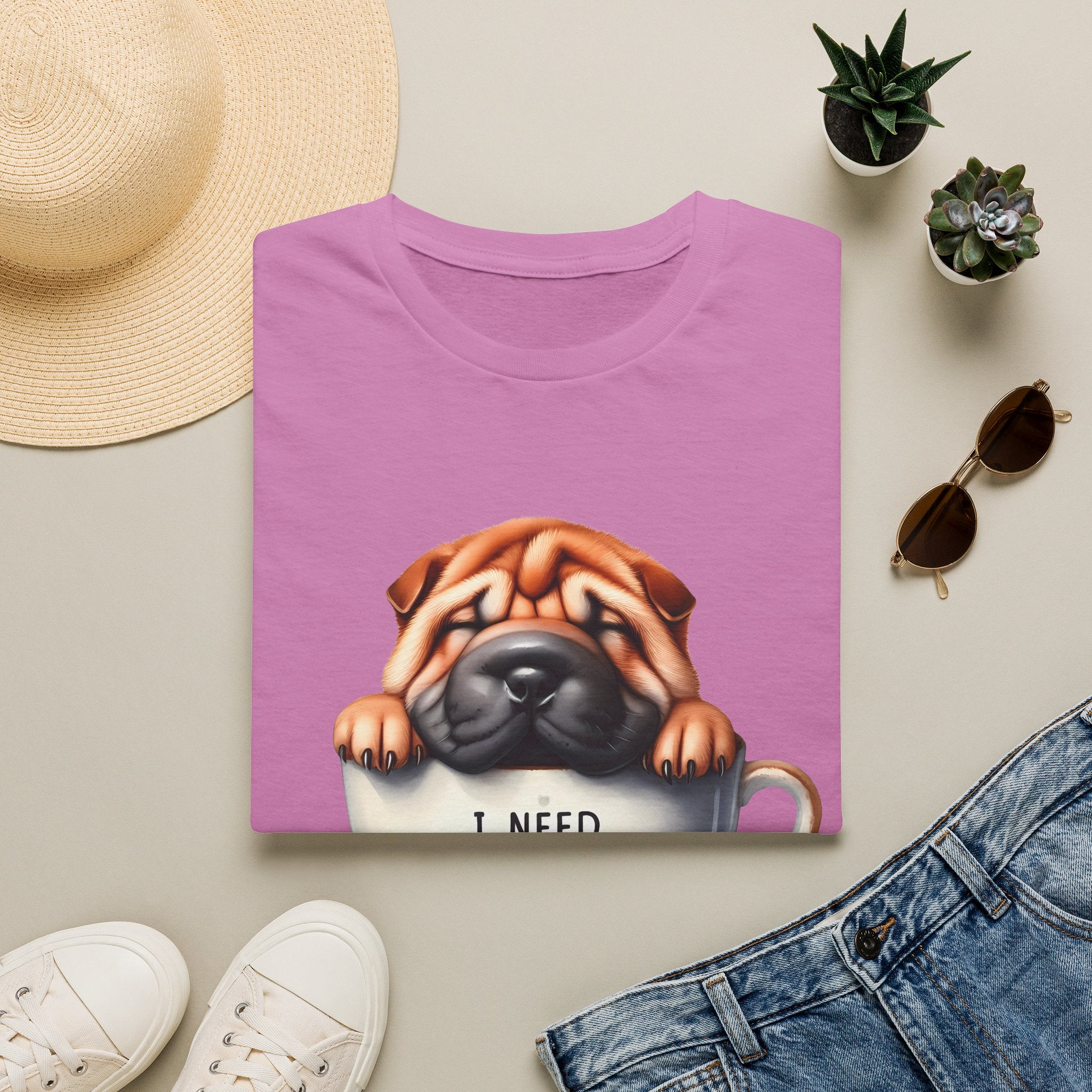 Pug in Coffee Cup T-Shirt | I Need Coffee Puppy Tee