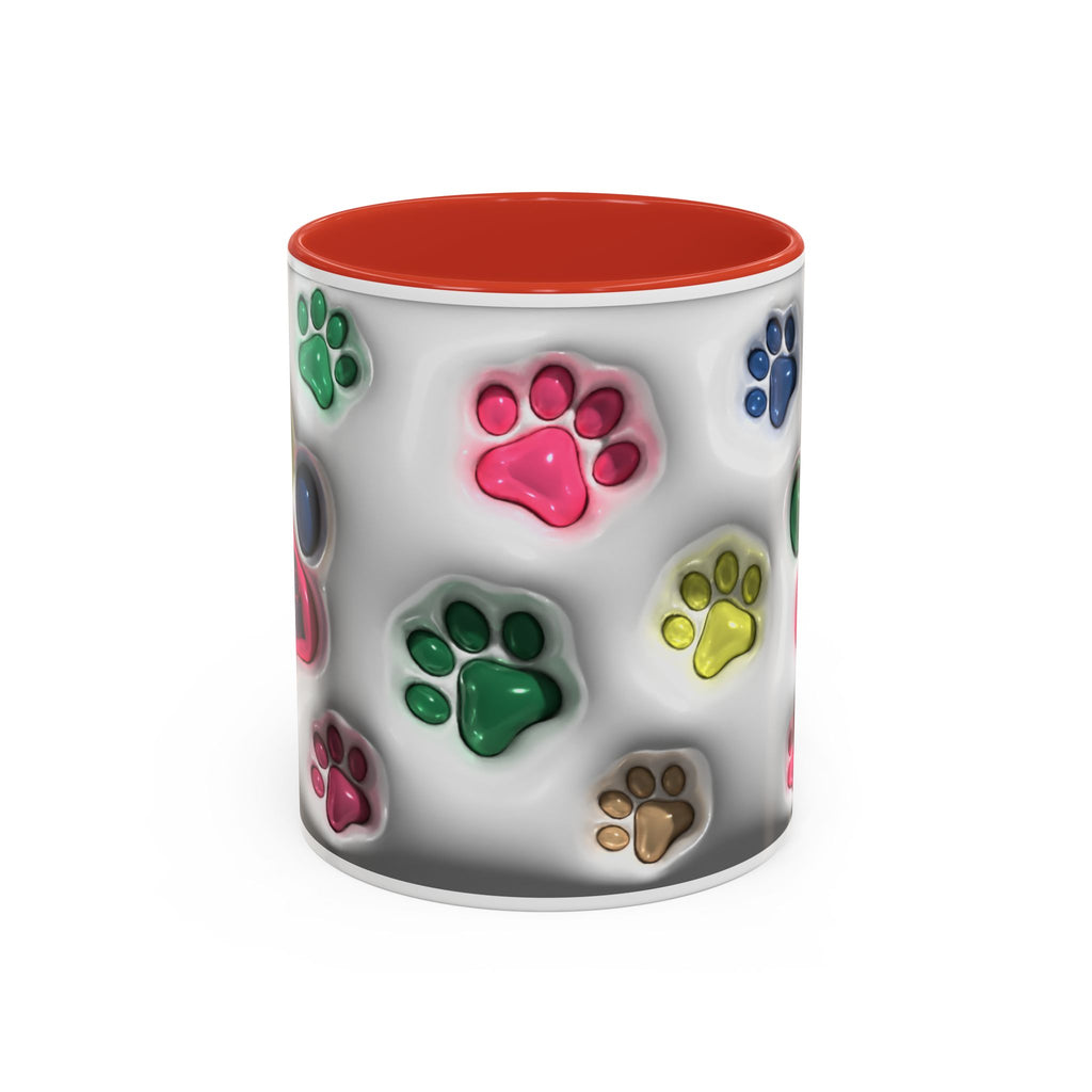 Colorful Paw Print Dog Mom Mug | Accent Coffee Mug