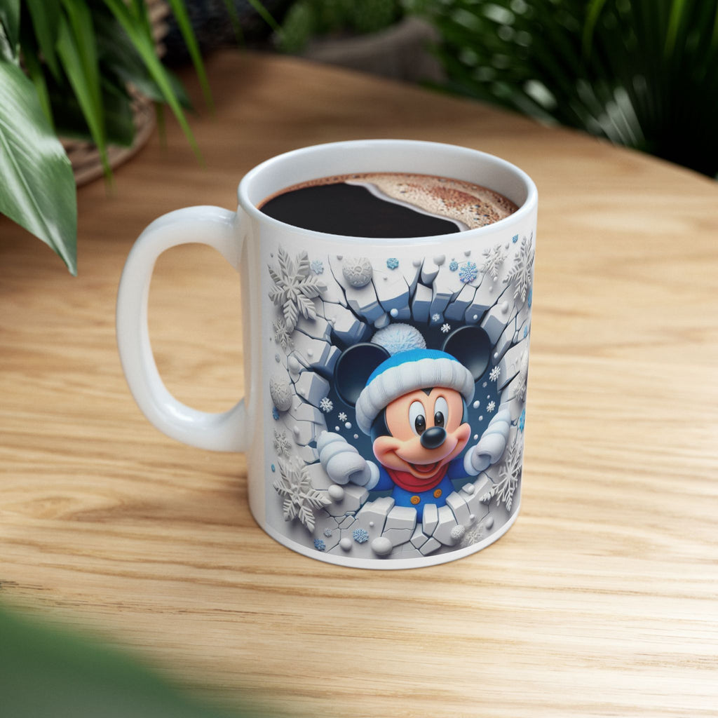 Snowflake Mouse Holiday Mug | Winter Mickee-Inspired Ceramic Mug